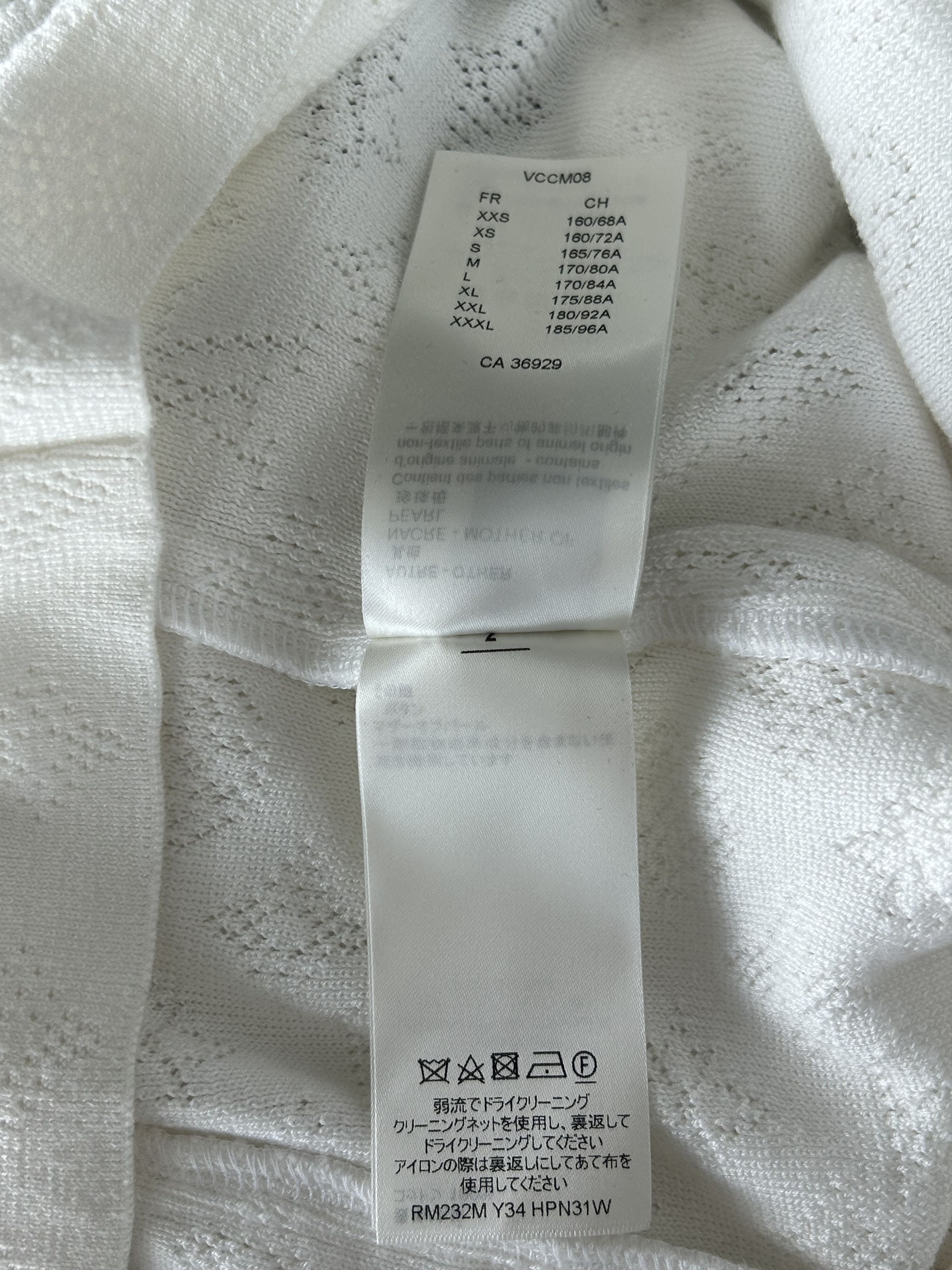Louis Vuitton Louis Vuitton White Perforated Monogram Knit Shirt Size US XXL / EU 58 / 5 - 6 Thumbnail