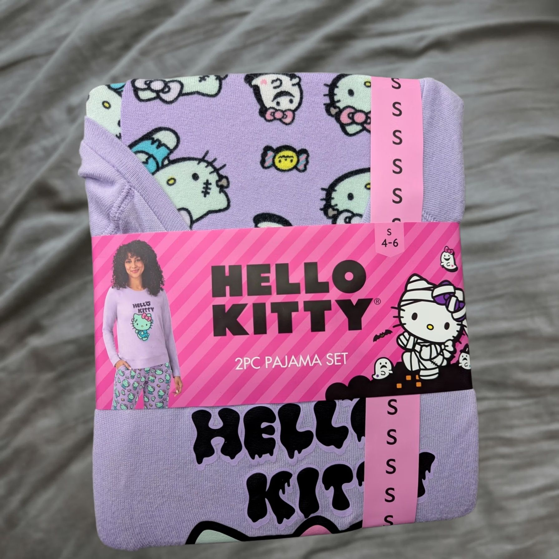 Vintage Hello Kitty Womens 2PC Pajama Set Purple Long Sleeve Joggers Small 4-6 NEW Size S / US 4 / IT 40 - 1 Thumbnail