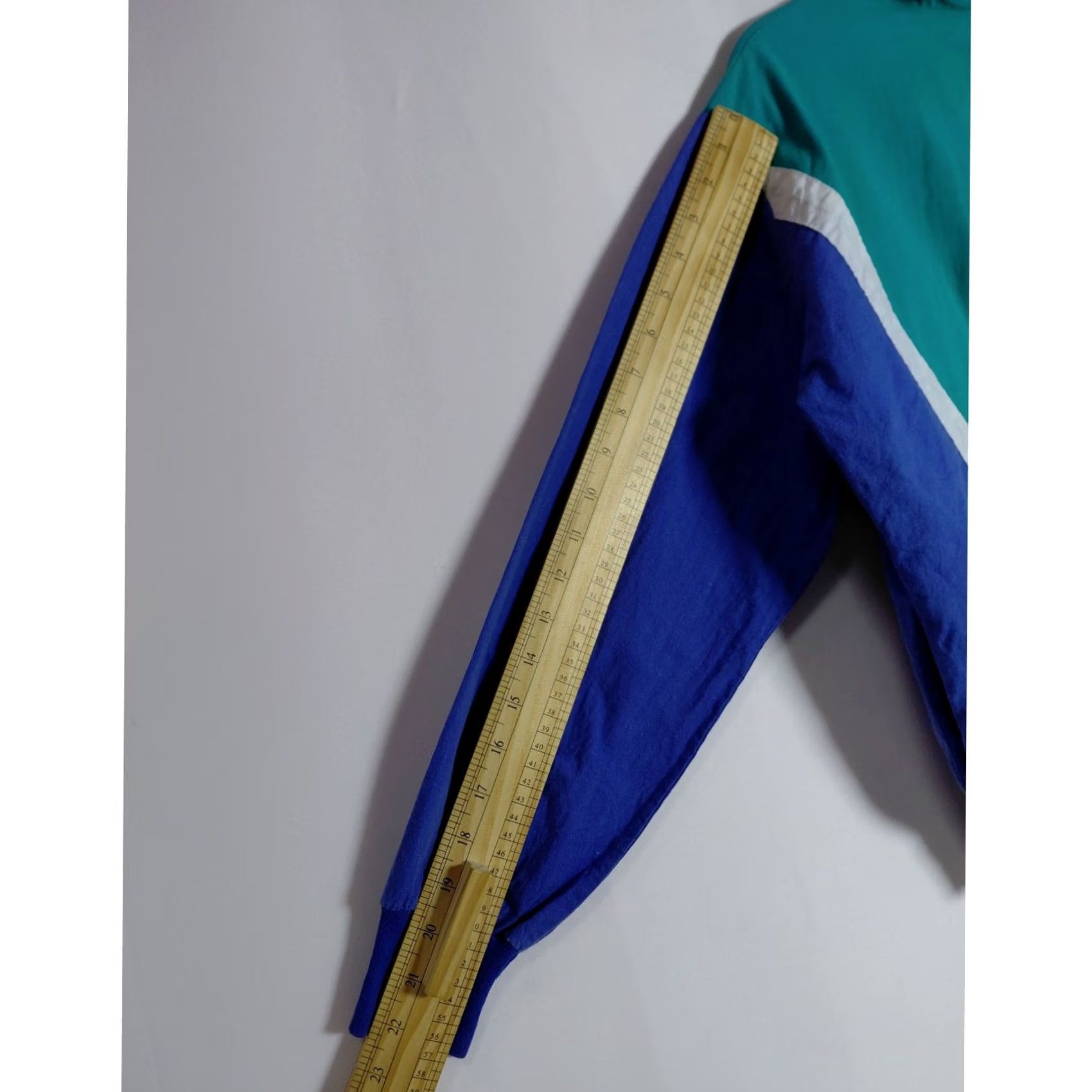 Oscar De La Renta Oscar de la Renta ACTIVE Colorblock Jacket Green Blue Jacket M Women Regular Lightweight Zip Cotton Windbreaker Casual USA 90s? Size M / US 6-8 / IT 42-44 - 8 Thumbnail