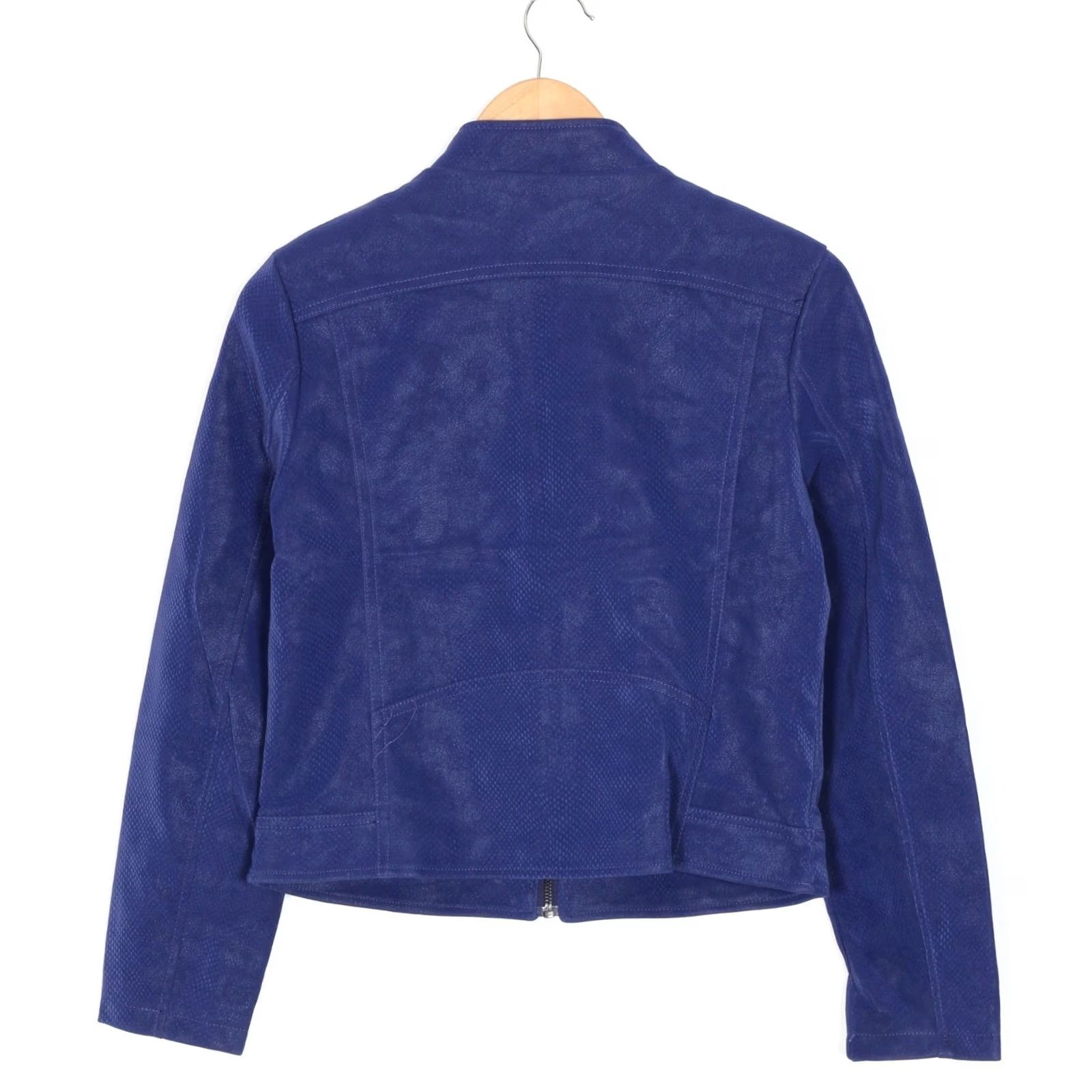 Desigual DESIGUAL Las Vegas Faux Leather Jacket Women M BLUE Logo Contemporary Jacket, Casual, Travel Womens, Regular Fit, Short Length Size M / US 6-8 / IT 42-44 - 2 Thumbnail