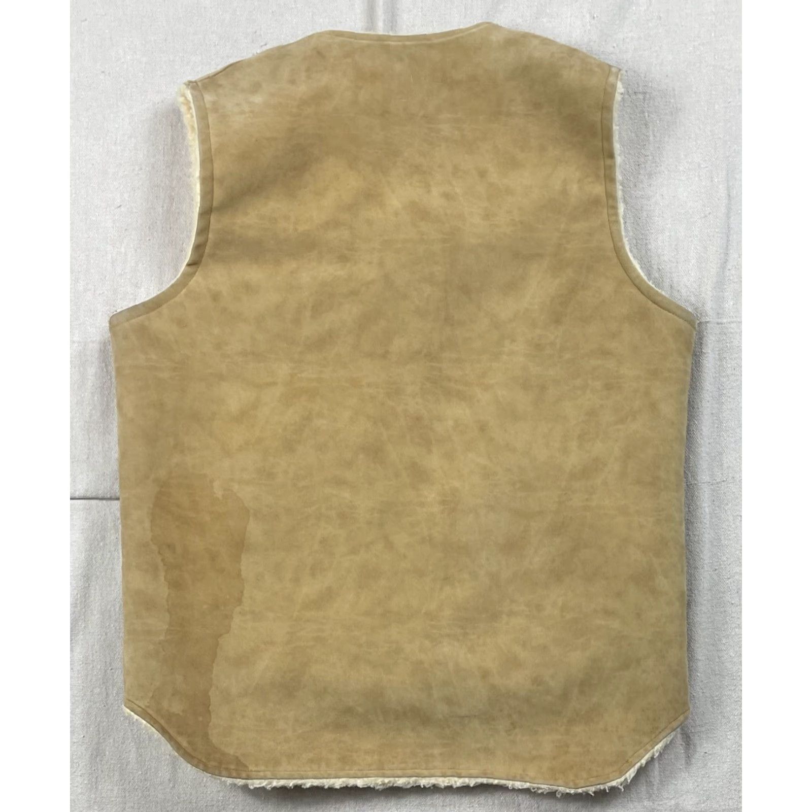 Vintage VINTAGE SWINGSTER Vest Suede Leather Sherpa Lined Casual Hippy 1970s Beige Size L Mens Size US L / EU 52-54 / 3 - 6 Thumbnail