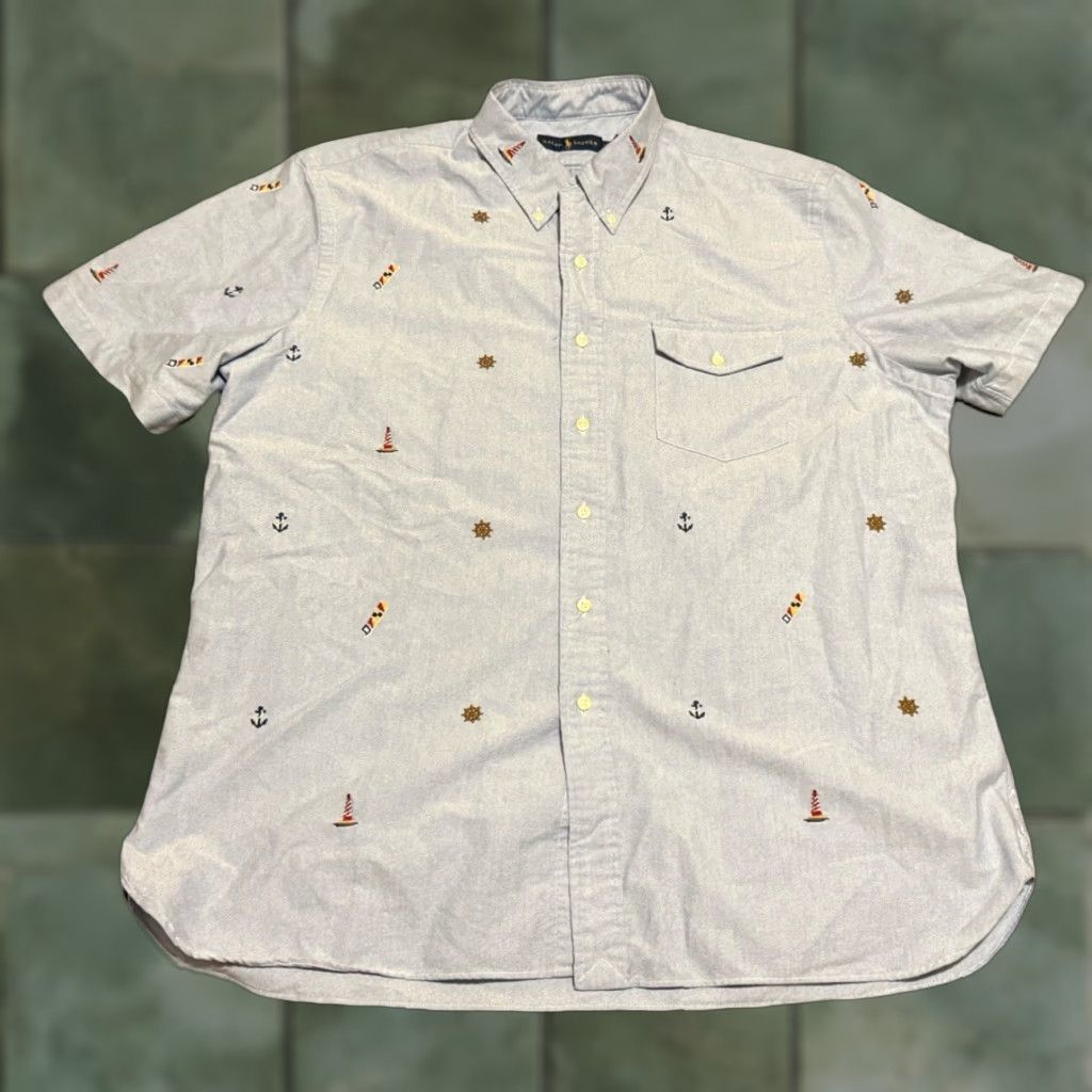 Ralph Lauren Ralph Lauren Oxford Shirt XL Mens Embroidered Classic Nautical Short Sleeve Size US XL / EU 56 / 4 - 1 Thumbnail