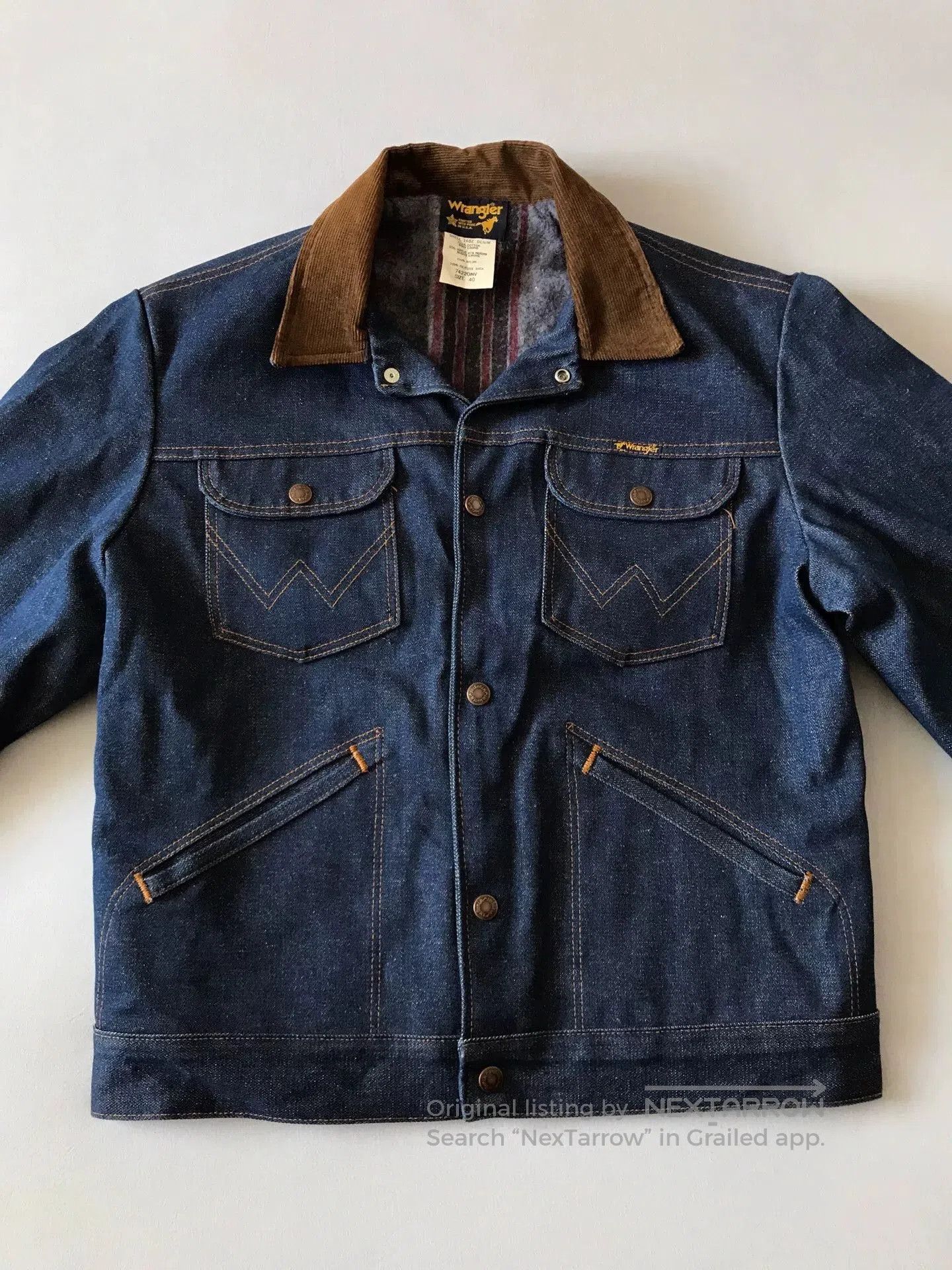 Wrangler 80s Wrangler 74220NV Western Denim Jacket. Size US XXS / EU 40 - 4 Thumbnail
