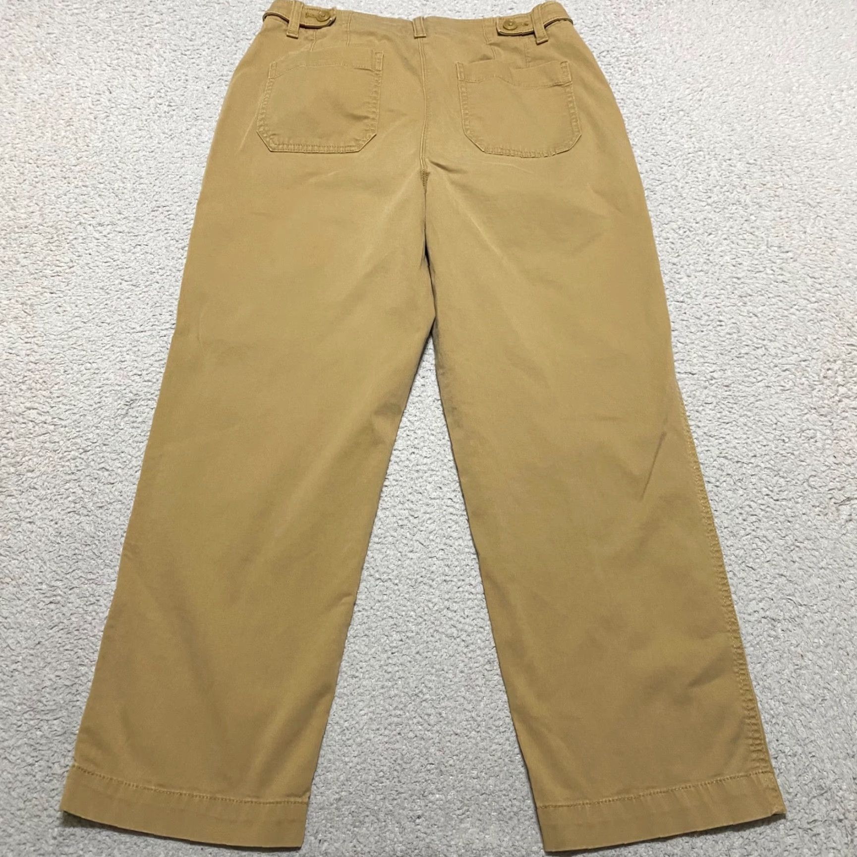 Talbots Talbots Womens 10 Pants Beige Straight Crop High Rise 5-Pocket Design Inseam 25 in Medium Wash Cotton Spandex Button Zip Size 32" / US 10 / IT 46 - 2 Thumbnail