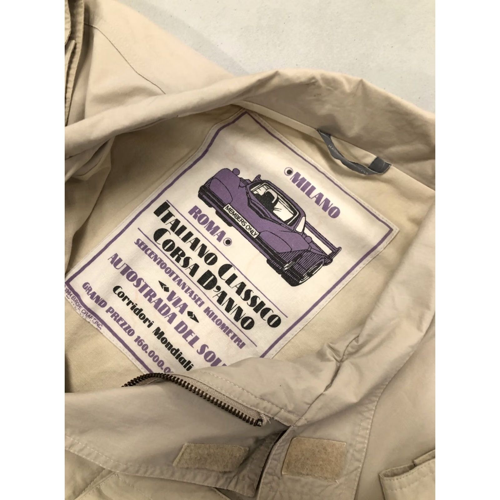 Members Only VINTAGE Members Only Grand Prix Jacket Mens 44 Beige Logo Zipper Full Zip Racing 80s Photography Theme Science? Size US S / EU 44-46 / 1 - 2 Thumbnail
