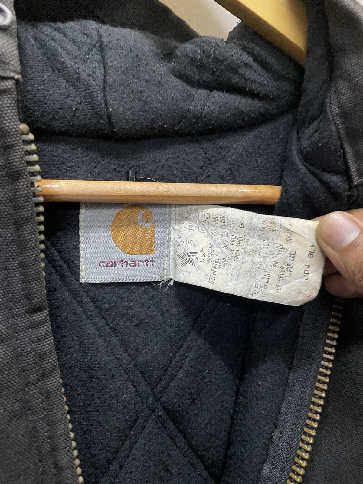 Carhartt Vintage Carhartt J04 BLK Firm Duck Hooded Jacket Size US L / EU 52-54 / 3 - 11 Thumbnail