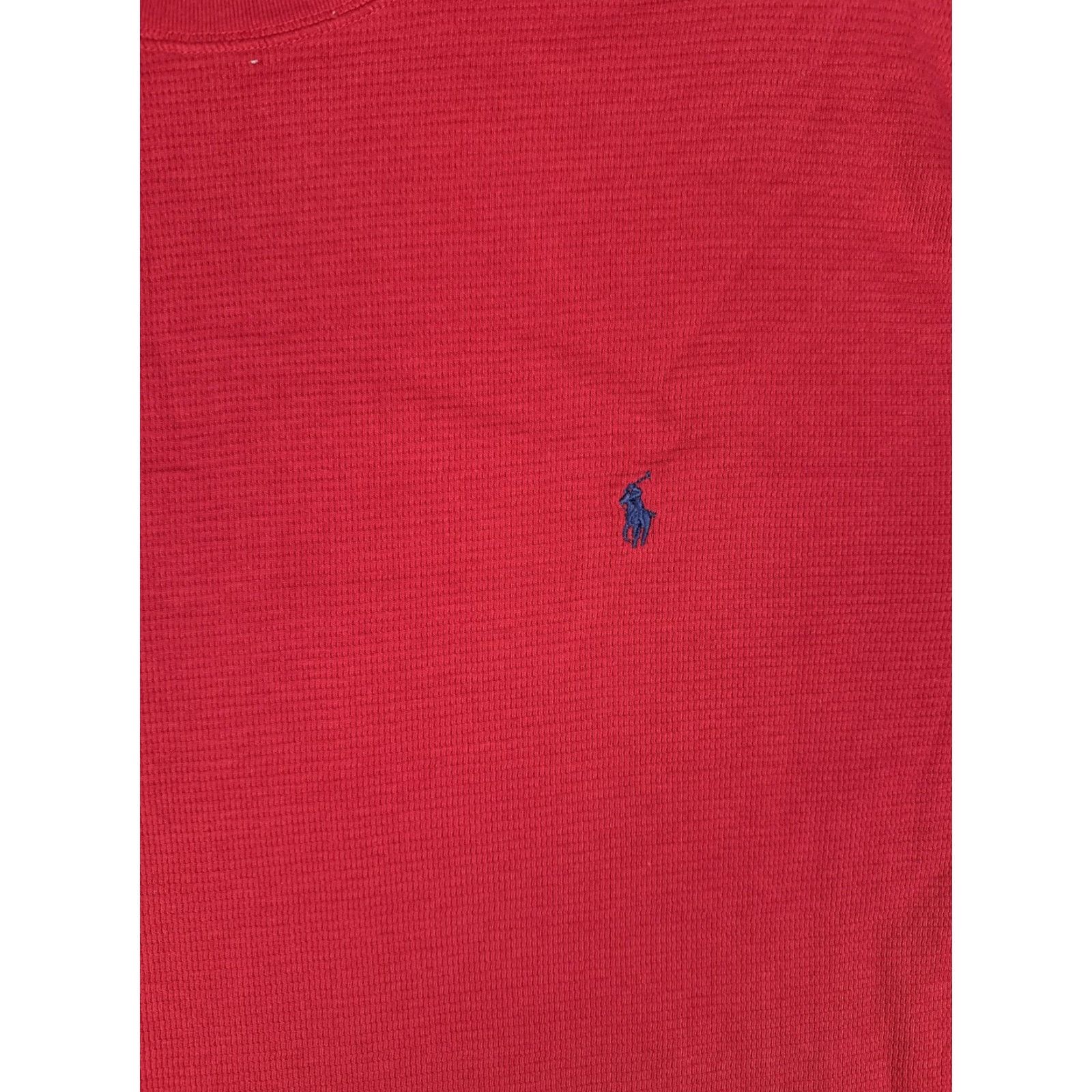 Polo Ralph Lauren Polo Ralph Lauren Shirt Mens Large Red Long Sleeve Thermal Waffle Knit Sleepwear Size US L / EU 52-54 / 3 - 6 Thumbnail