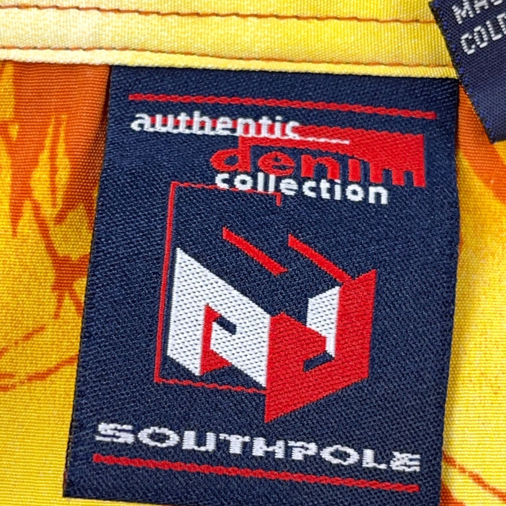 Southpole VINTAGE South Pole Shirt Men 2XL Orange Button Up All Over AOP Geometric 90s Classic Size US XXL / EU 58 / 5 - 4 Thumbnail