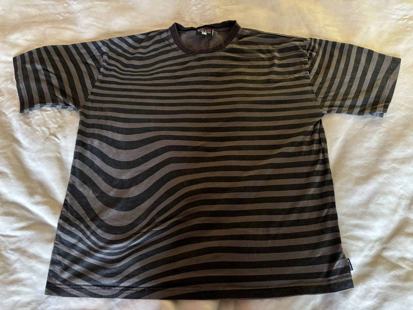 Babylon Babylon Gray/Black Striped Short-Sleeved T-Shirt Size US XL / EU 56 / 4 - 1 Thumbnail