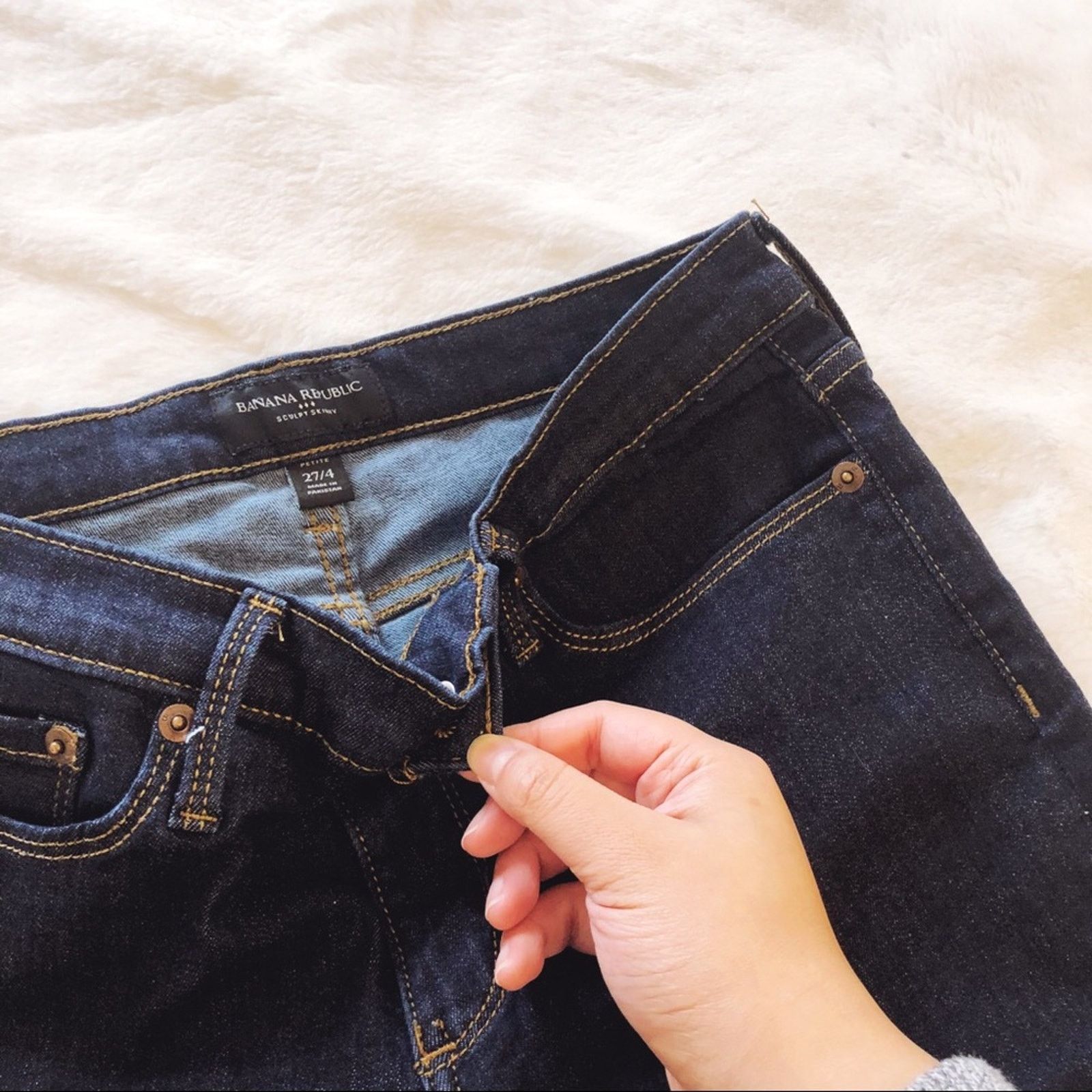 Banana Republic Banana Republic Dark Blue Sculpt Skinny Jeans Size 27" / US 4 / IT 40 - 5 Thumbnail