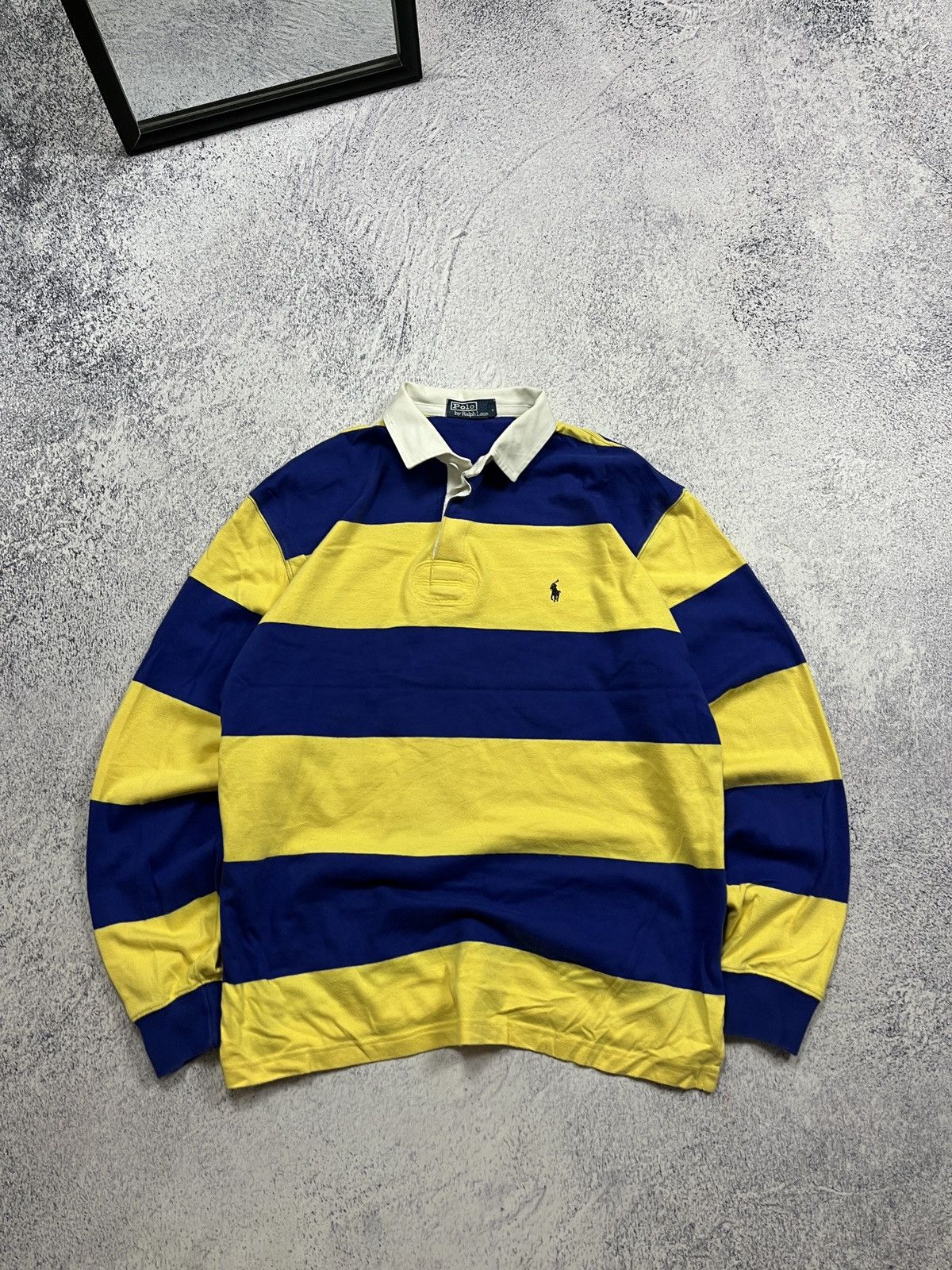 Polo Ralph Lauren × Vintage Vintage 90’s Polo Ralph Lauren 🇺🇦 Striped Rugby Shirt Y2k Size US M / EU 48-50 / 2 - 1 Thumbnail