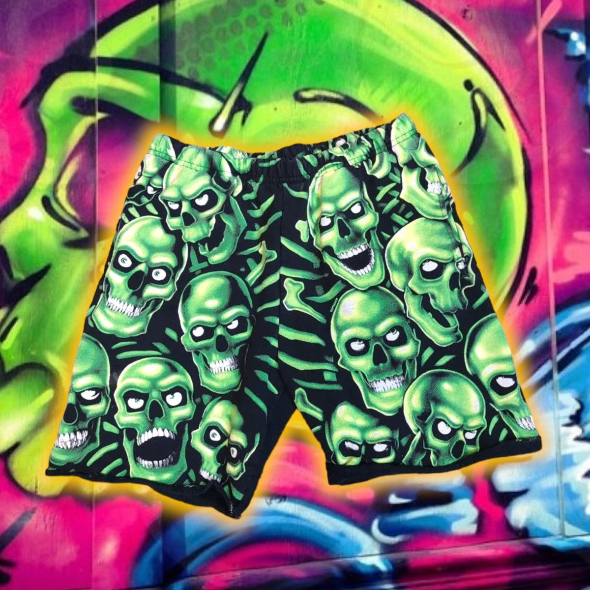 image of Supreme Skull Pile Bomber Shorts in Green, Men's (Size 31)