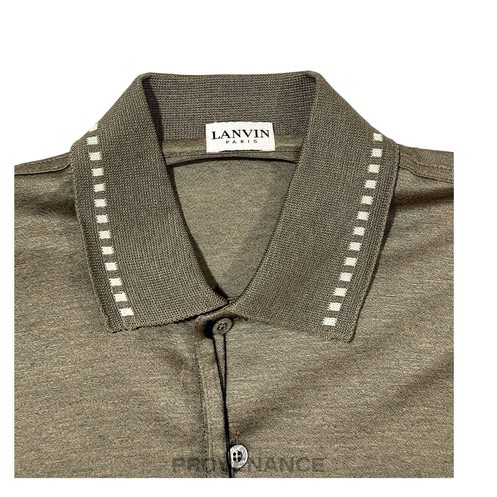 Lanvin 🔴 Lanvin Logo Polo Shirt - Khaki Size US M / EU 48-50 / 2 - 3 Thumbnail