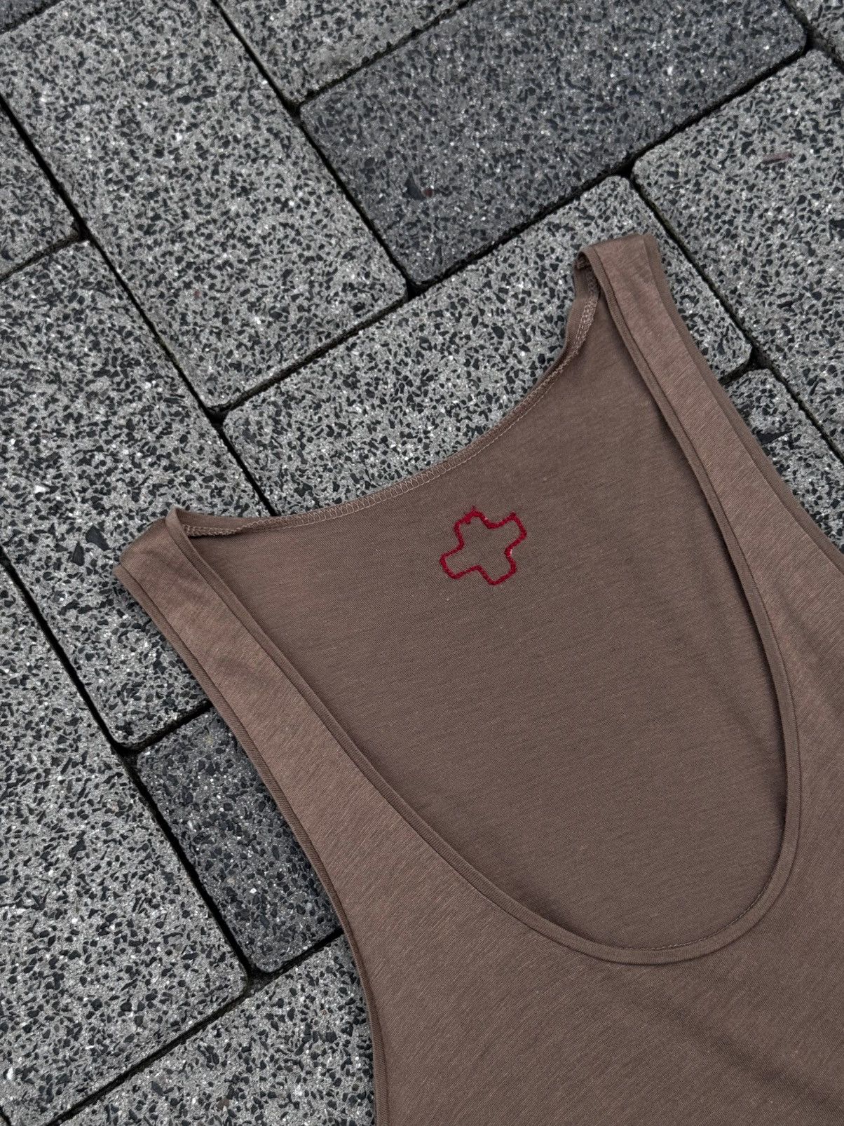 A.F. Vandevorst Archival A.F. Vandevorst Brown Mixed-Media Tank Top Size M / US 6-8 / IT 42-44 - 3 Thumbnail