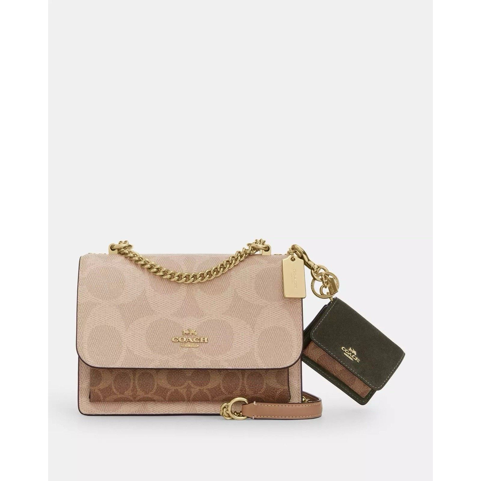 Coach NWT Coach Klare Bag Charm Canvas Army Green/Tan CCE81 Size ONE SIZE - 6 Thumbnail