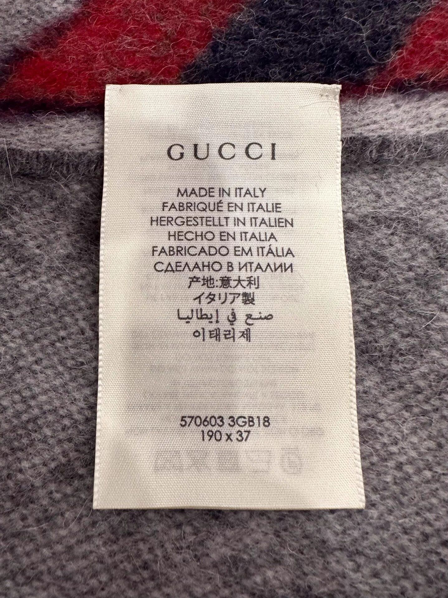 Gucci Gucci Light Gray GG Tassel Wool Scarf Size ONE SIZE - 9 Thumbnail