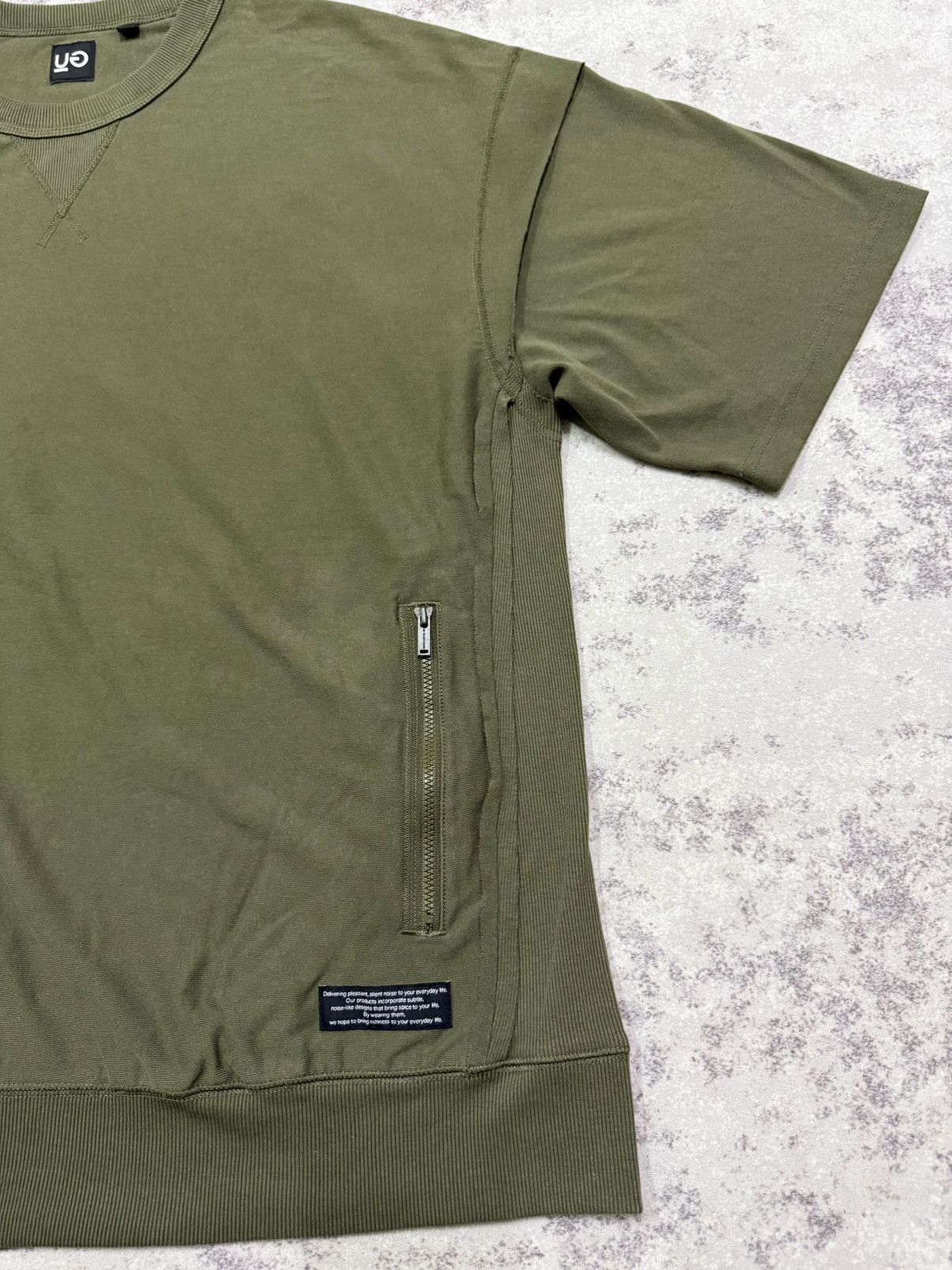GU GU OLIVE GREEN SHORTSLEEVE SWEATSHIRT Size US XL / EU 56 / 4 - 5 Thumbnail