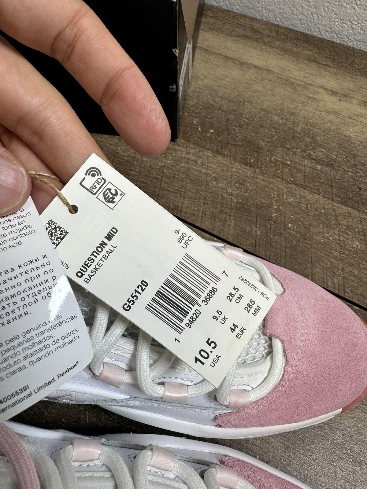 Reebok Reebok Question Mid “Pink Toe” 2021 Men's Size 10.5 Iverson Size US 10.5 / EU 43-44 - 7 Thumbnail