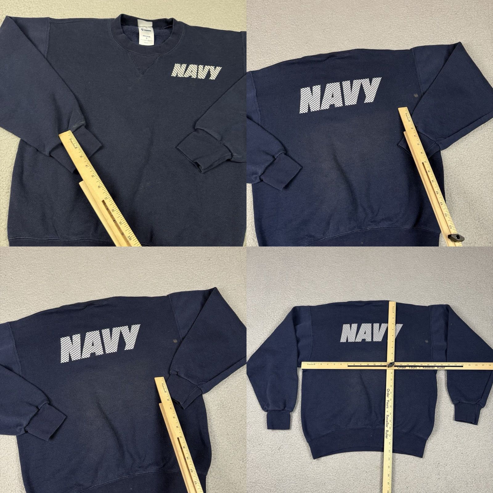 Soffe VINTAGE Soffe Navy Sweatshirt Mens Small Blue Military Issued Pullover Crew Neck Graphic Print 90s USA America Patriotic USA Navy | Sweatshirt | Mens Size US S / EU 44-46 / 1 - 8 Thumbnail