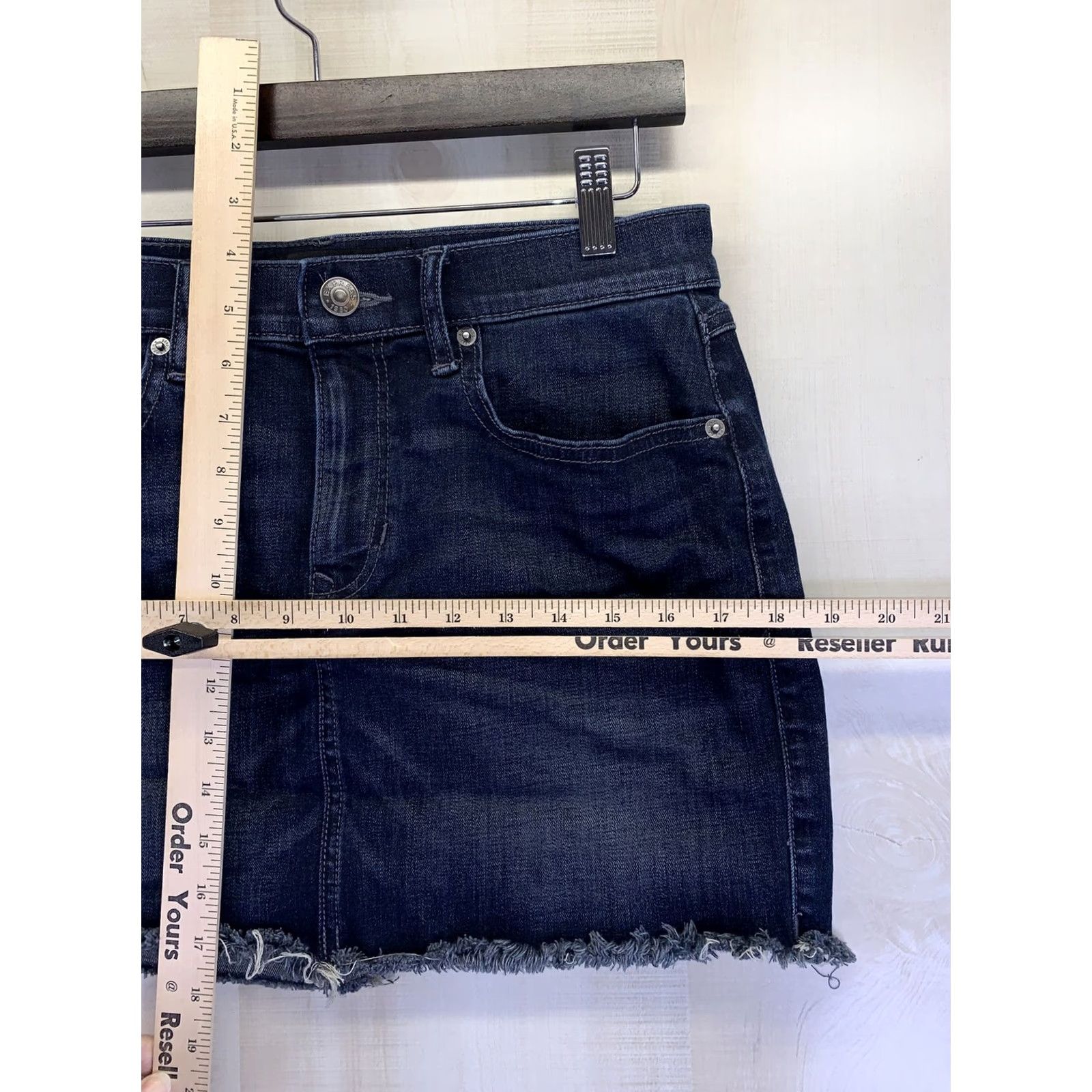 Express VINTAGE Express Denim Skirt Shirt Womens 6 Short Blue Stretch See Photos Size 28" / US 6 / IT 42 - 4 Thumbnail