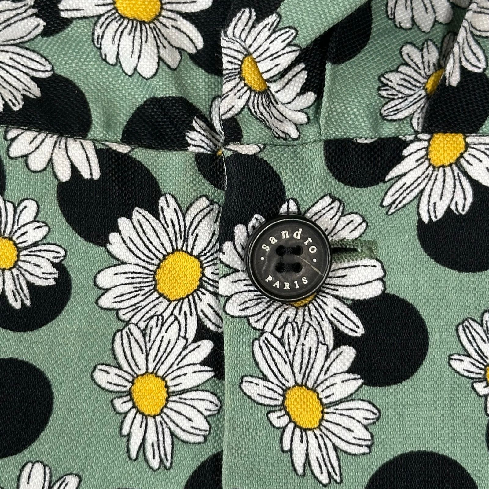 Sandro Sandro Angele Ruched Floral Printed Linen-Blend Mini Dress Size M / US 6-8 / IT 42-44 - 7 Thumbnail