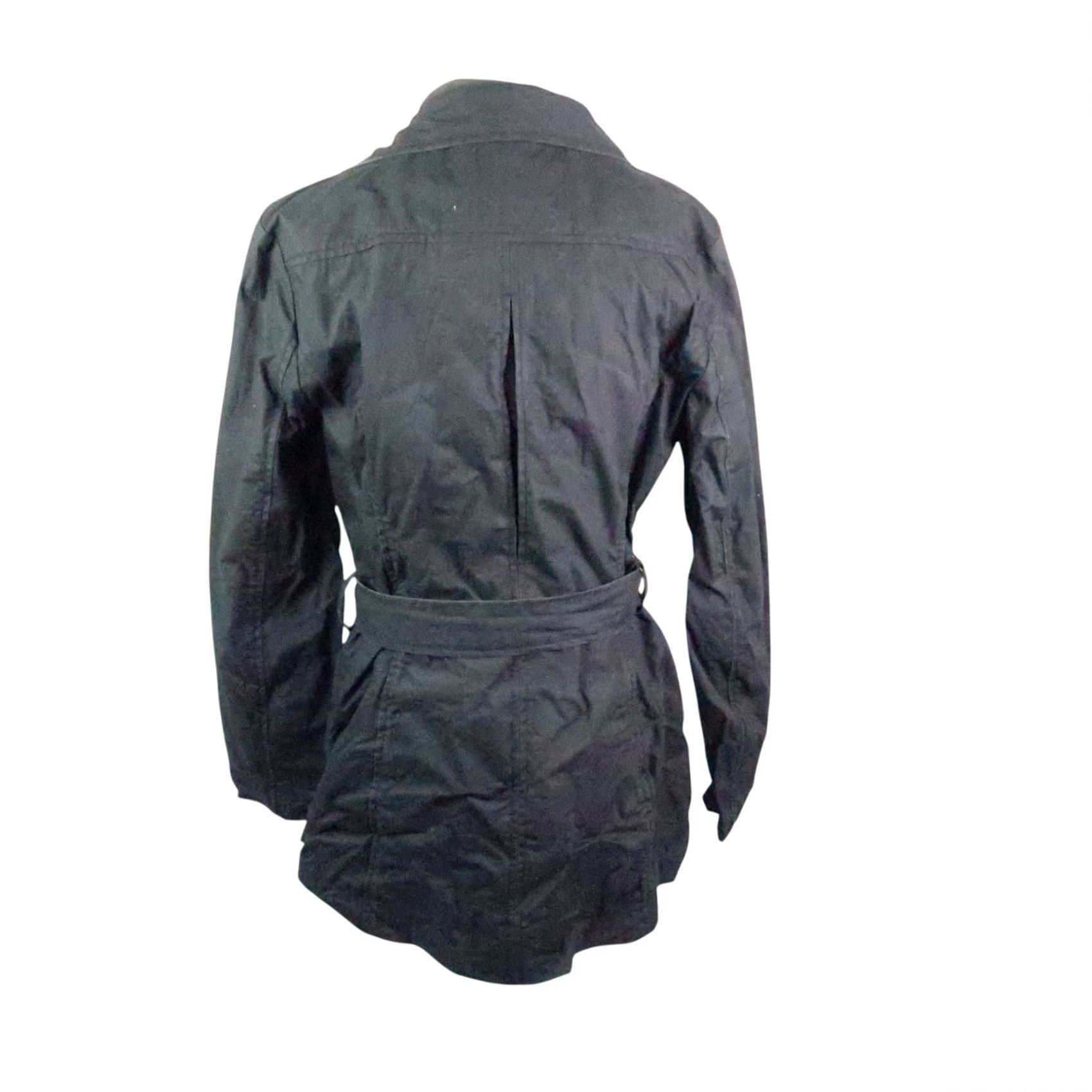 Calvin Klein VINTAGE 90s Calvin Klein Black Cotton Trench Coat Jacket L Womens Size L / US 10 / IT 46 - 4 Thumbnail