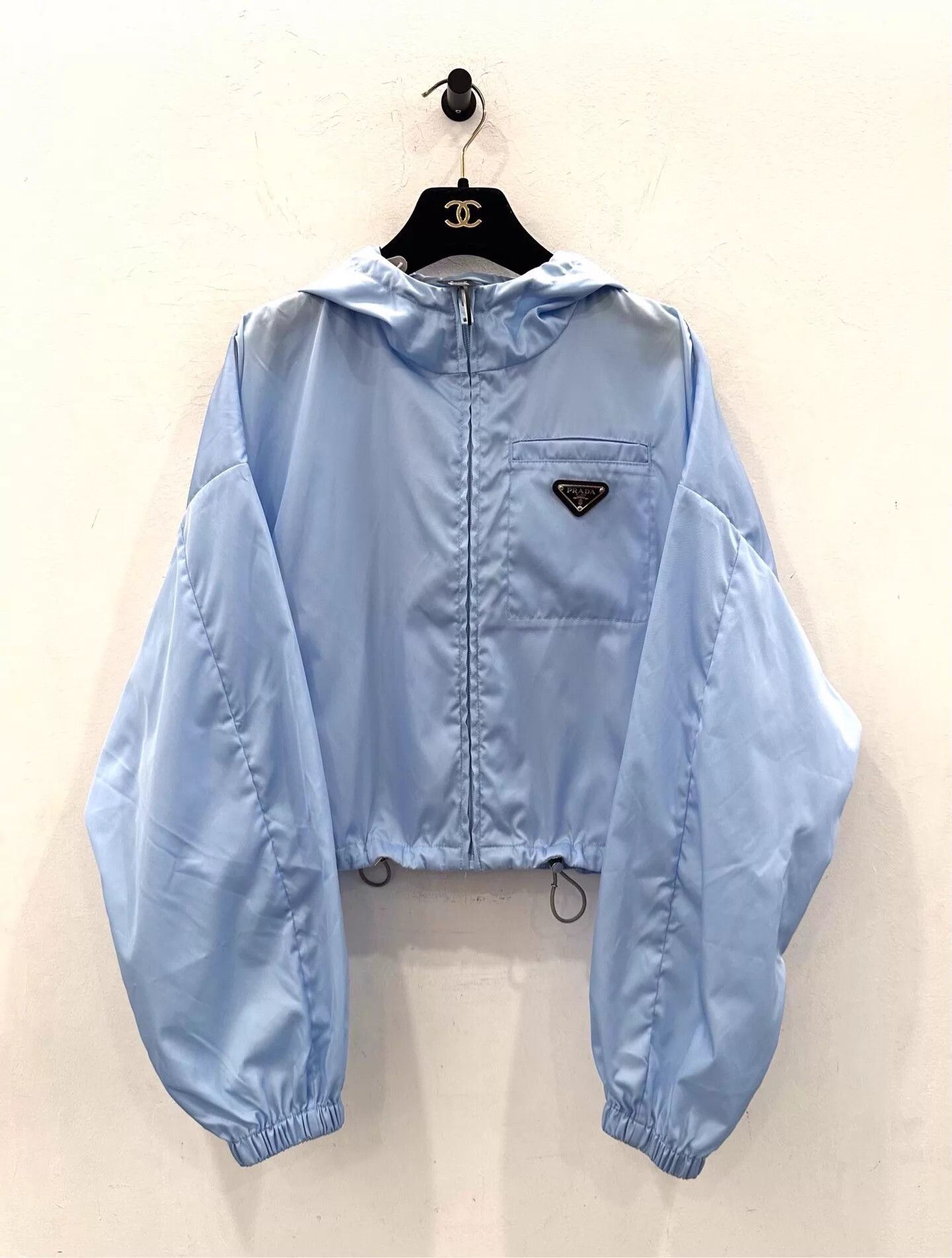 Prada Prada women's sky blue metal triangle logo jacket 40 Size S / US 4 / IT 40 - 1 Thumbnail