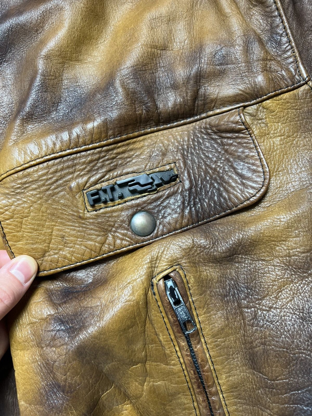 Vintage Heavy Leather Jacket F.T. vintage 80’s 90’s motocycle Size US XL / EU 56 / 4 - 7 Thumbnail