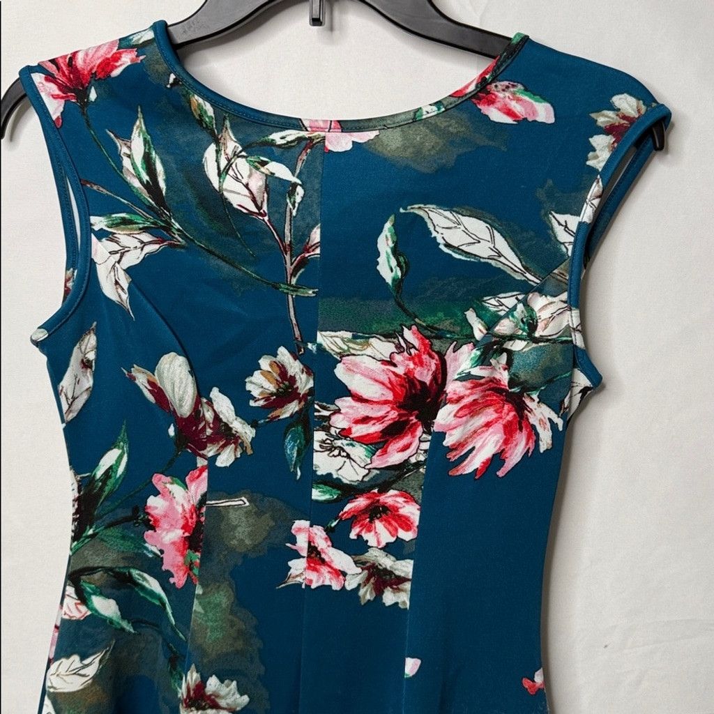The Unbranded Brand Donna Ricco scuba floral cap sleeve A-line hem dress sz 2 Size XS / US 0-2 / IT 36-38 - 3 Thumbnail