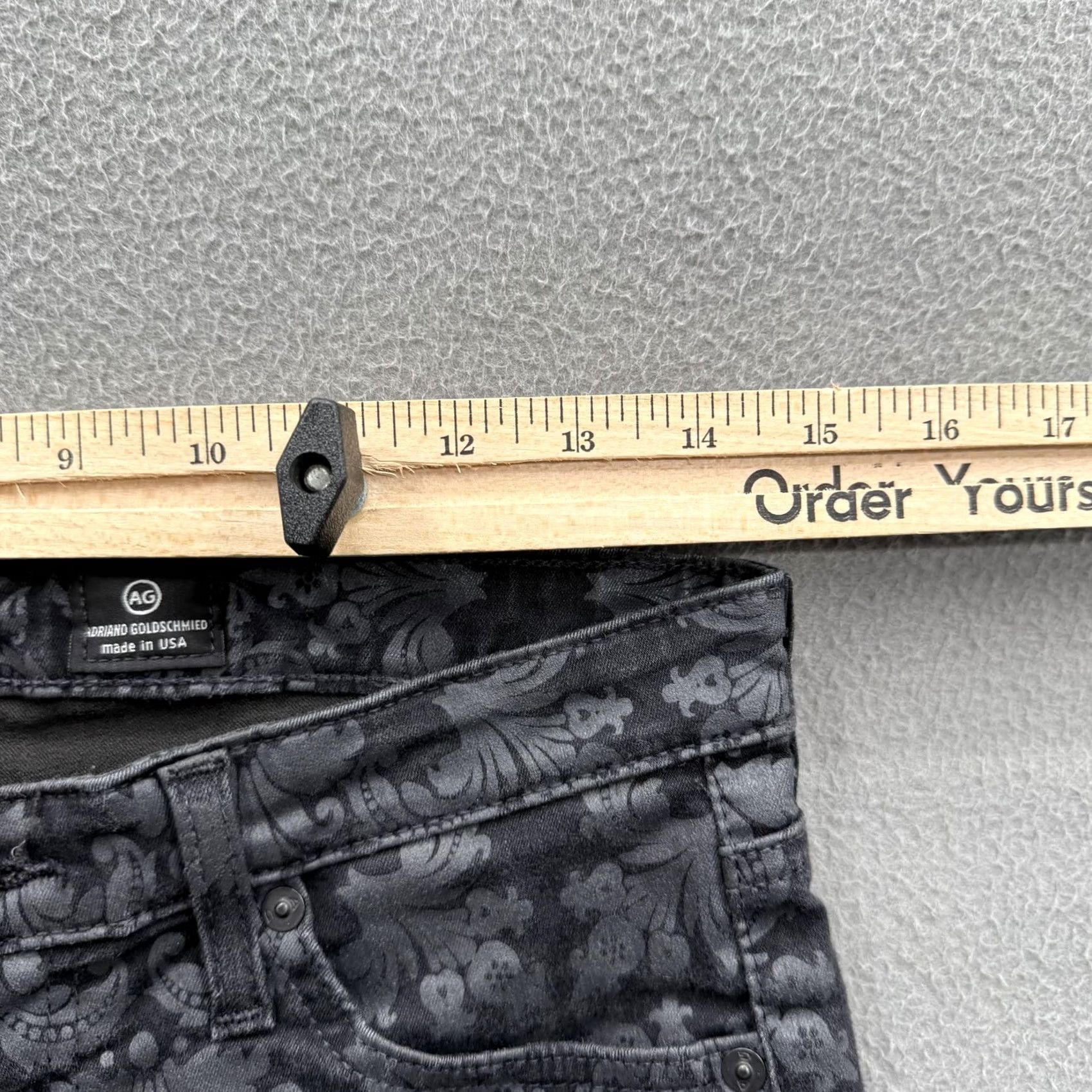 Vintage AG Adriano Goldschmied Jeans Legging Super Skinny Paisley Gray Womens 28R Denim 31in Inseam 5-Pocket Zip Closure Slim Stretch N/A Size 28" / US 6 / IT 42 - 6 Thumbnail