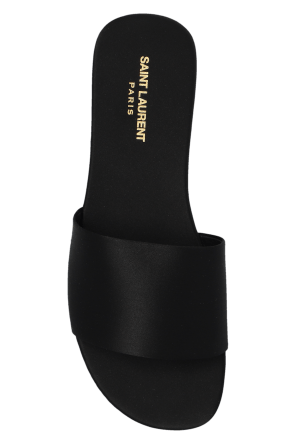 Saint Laurent Paris o1s1wg110426 776915 Carlyle Slides Slippers in Satin Crepe Size US 7 / EU 40 - 5 Thumbnail