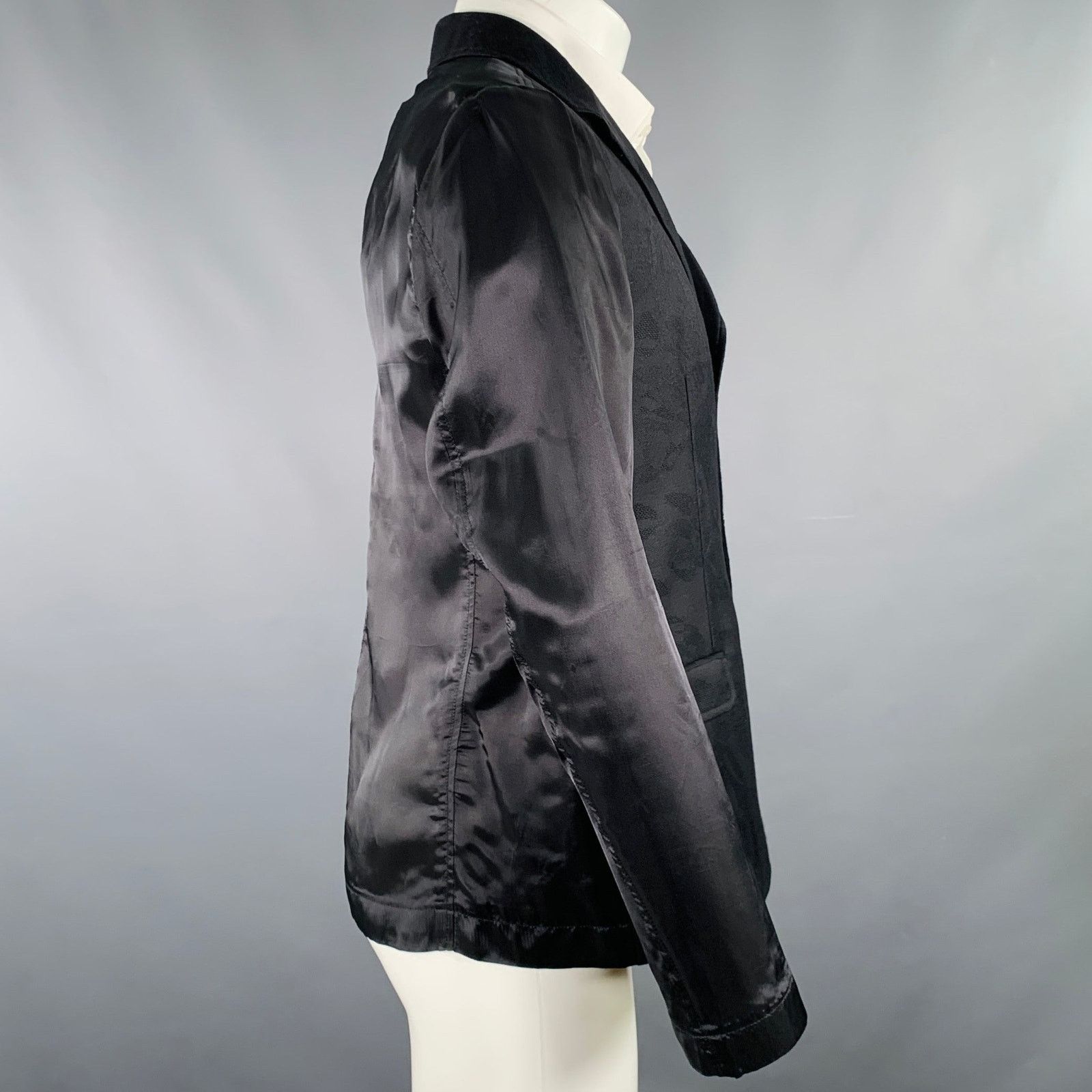 Alexander McQueen Size 40 Black Jacquard Wool Blend Sport Coat Size 40R - 3 Thumbnail