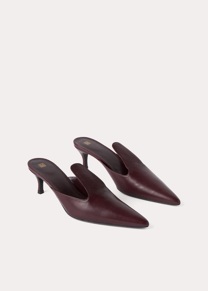Toteme o1mle0525 The Pencil Mules in Burgundy Size US 7 / IT 37 - 4 Thumbnail