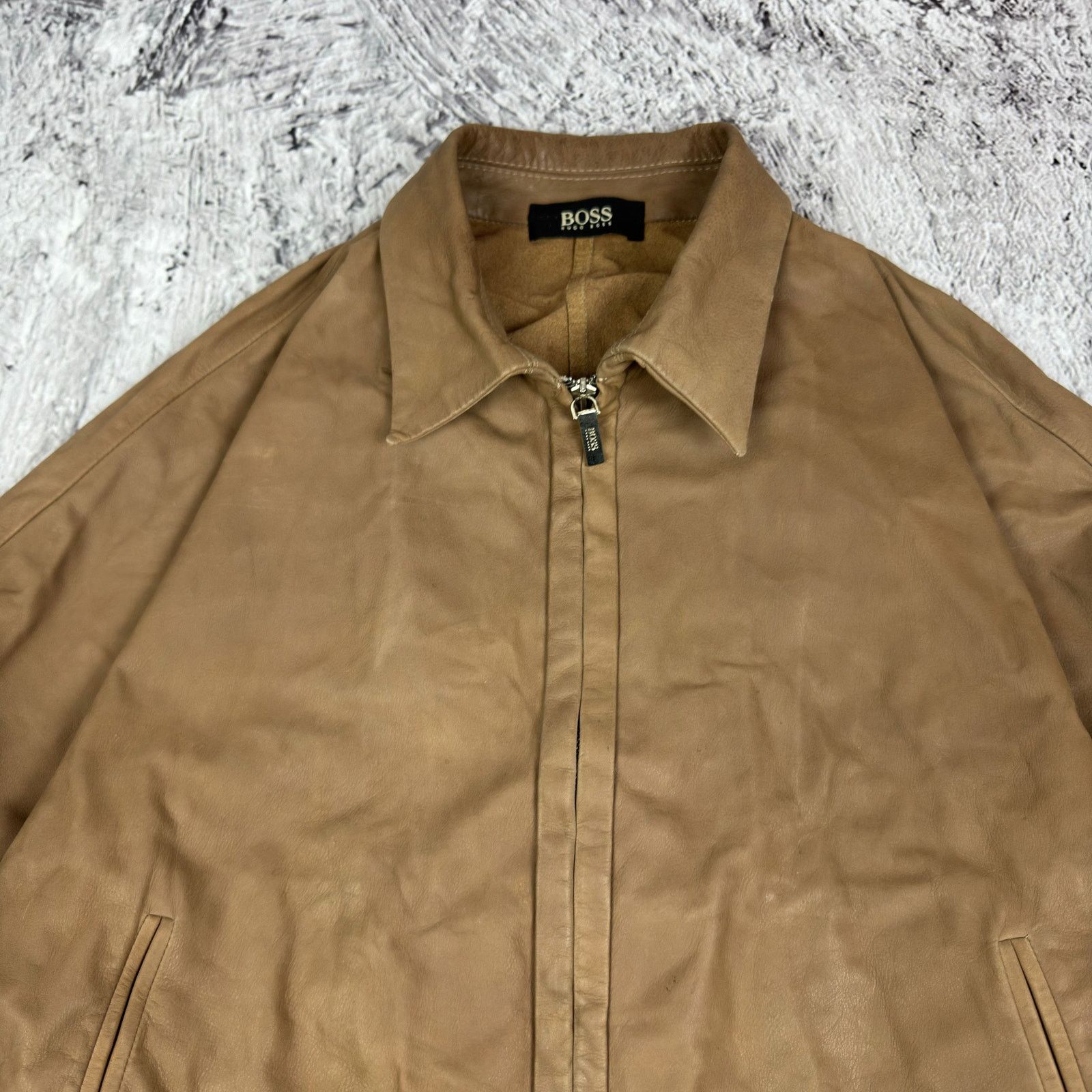 Hugo Boss Boss Hugo Boss Women's brown Leather Full Zip Jacket 8 Size S / US 4 / IT 40 - 6 Thumbnail