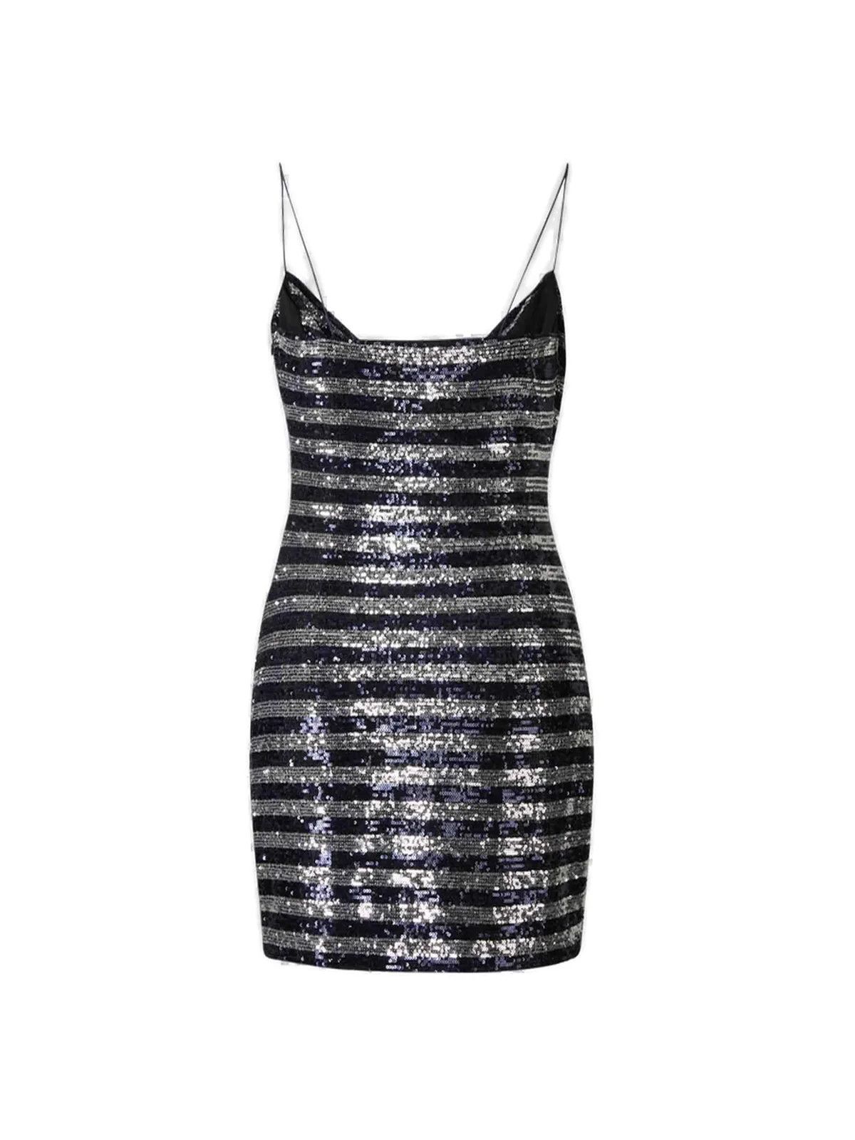 Balmain o1y0525 Mini Dress in Silver/Black Size S / US 4 / IT 40 - 2 Thumbnail