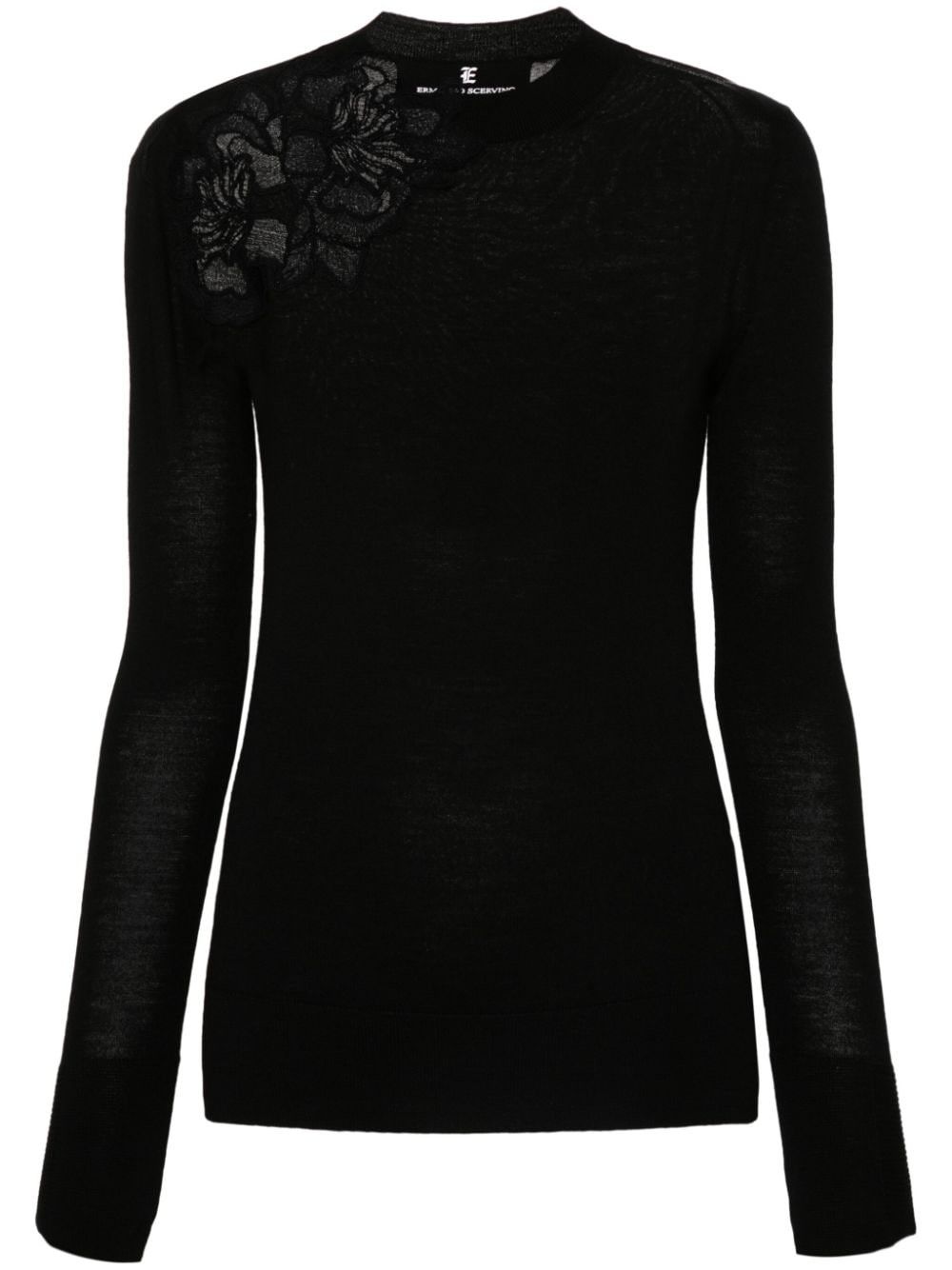 Ermanno Scervino EMBROIDERED WOOL SWEATER Size S / US 4 / IT 40 - 1 Thumbnail
