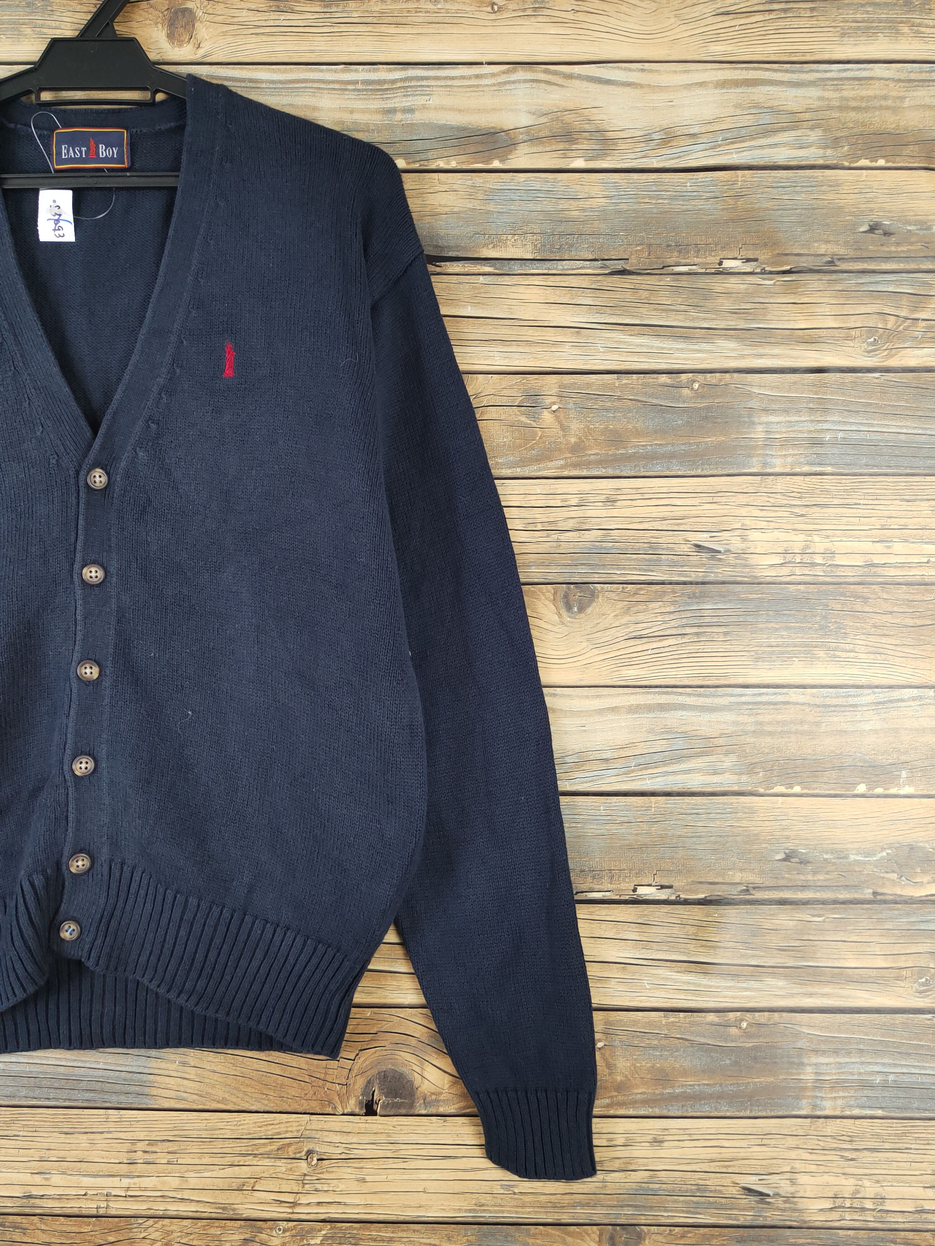 Homespun Knitwear × Japanese Brand East Boy Navy Knitwear Cardigan #W2020 Size US M / EU 48-50 / 2 - 6 Thumbnail
