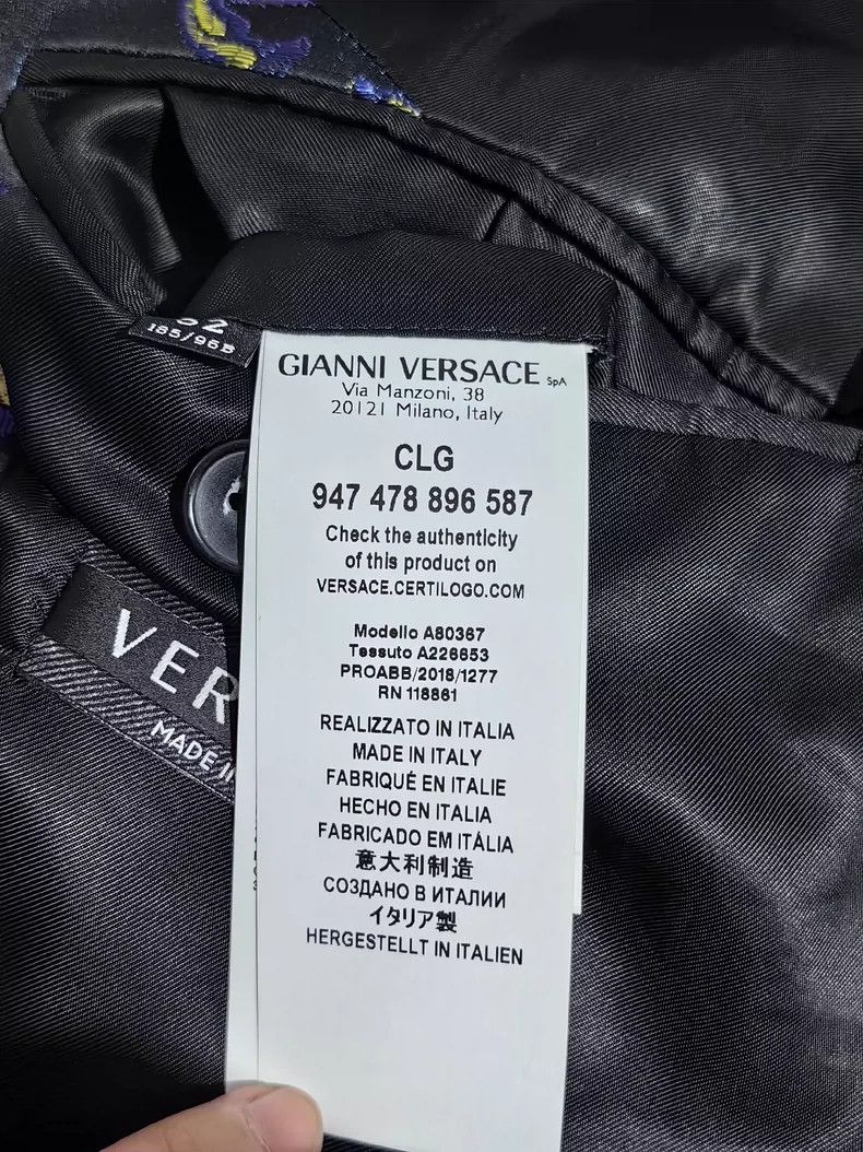 Versace Versace Men's black wide embroidered suit Size US L / EU 52-54 / 3 - 4 Thumbnail