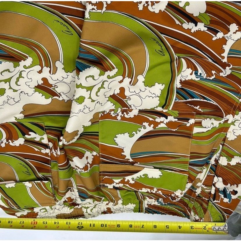 Gucci Gucci Green & Brown Wave-Print Swim Board Shorts Sz 54/XXL Size US 38 / EU 54 - 7 Thumbnail