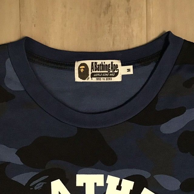 Bape BAPE Blue camo college logo T-shirt a bathing ape Size US M / EU 48-50 / 2 - 4 Thumbnail