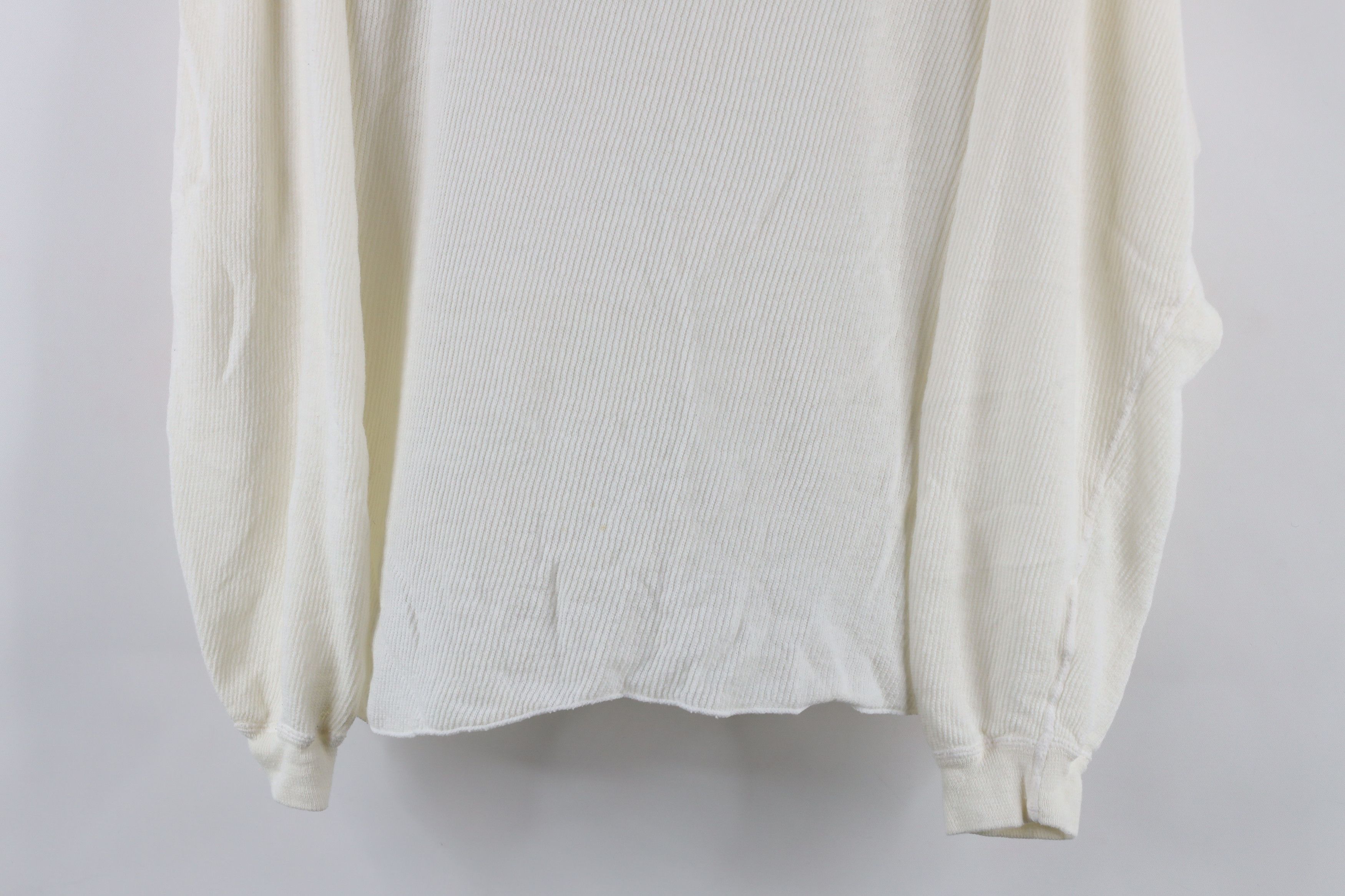 Vintage Vintage 70s Streetwear Thermal Waffle Knit T-Shirt Cream USA Size XL / US 12-14 / IT 48-50 - 3 Thumbnail