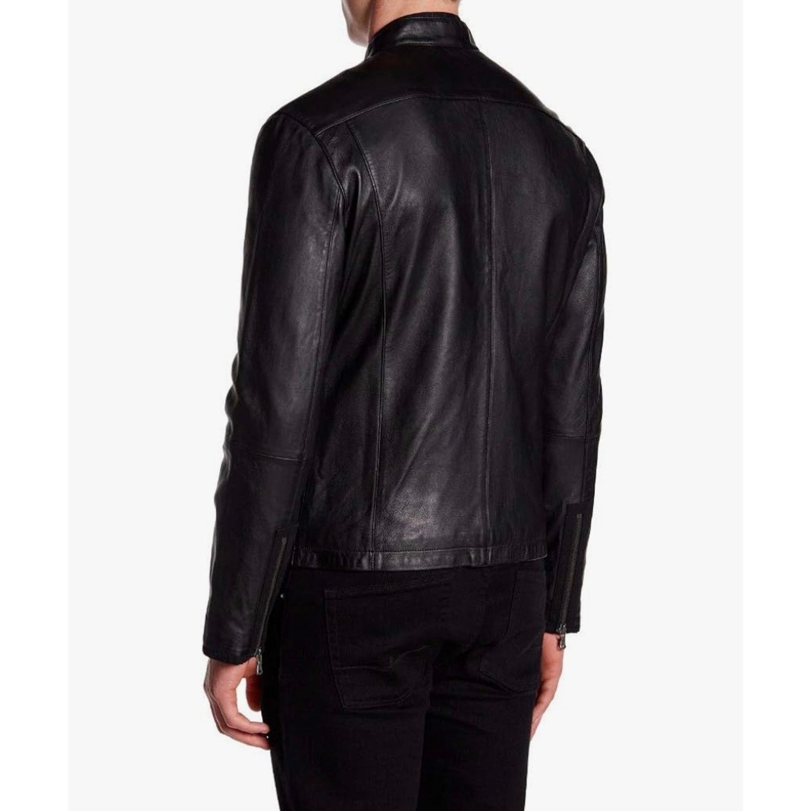 John Varvatos New John Varvatos black moto single rider leather jacket Size US M / EU 48-50 / 2 - 9 Thumbnail