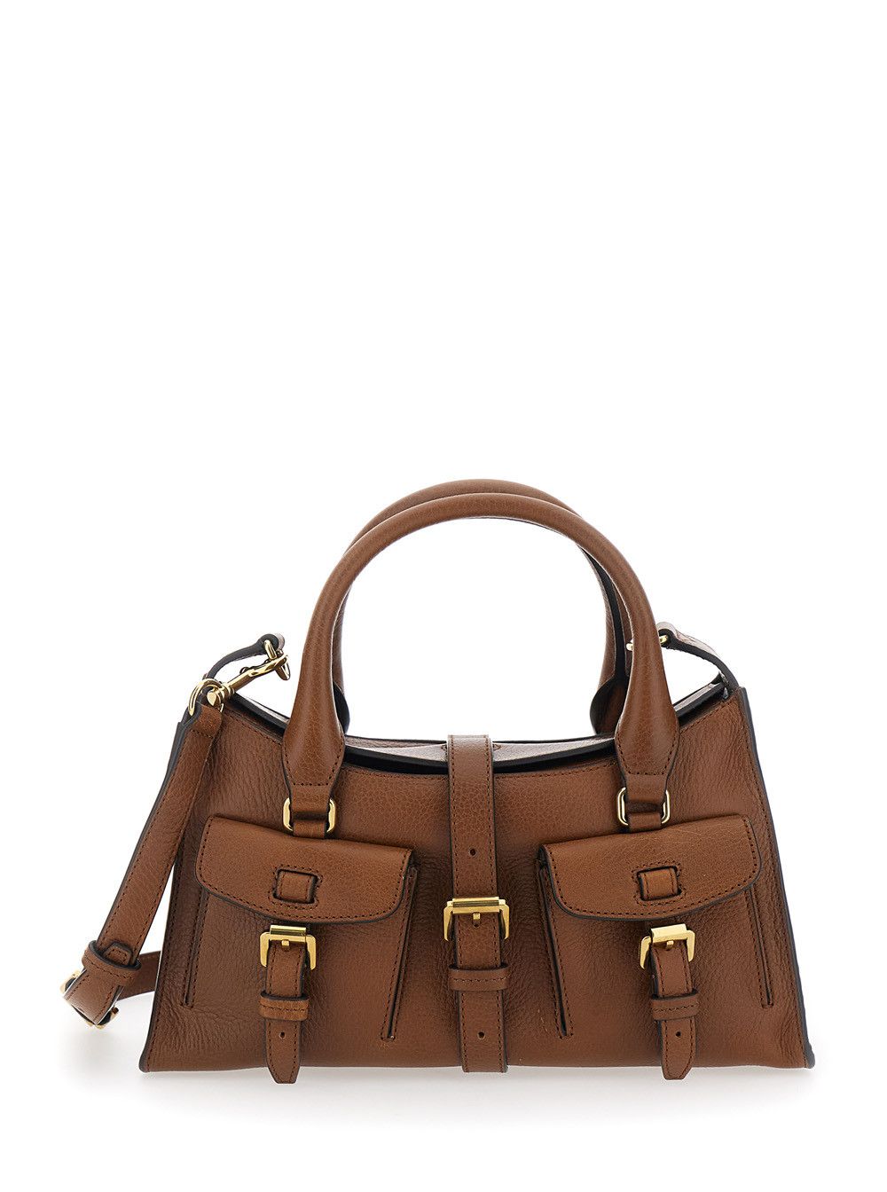 Mulberry Small 'Roxanne' Handbag with Adjustable and Removable Shoulder Strap and Two Front Pockets in Brown Leather for Women Size ONE SIZE - 1 Thumbnail