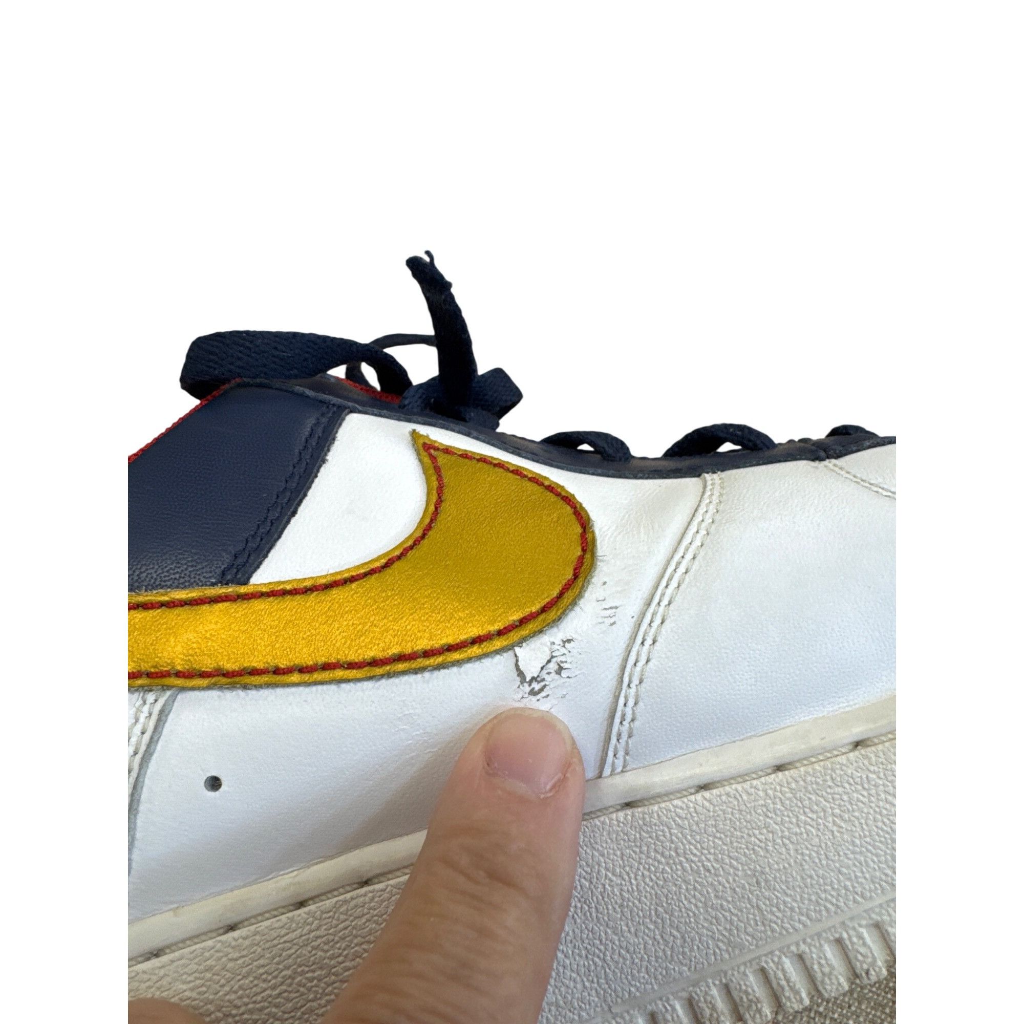 Nike Nike Air Force 1 82 Barkley mens White/Gold/Blue Low-Top Sne Size US 13 / EU 46 - 9 Thumbnail
