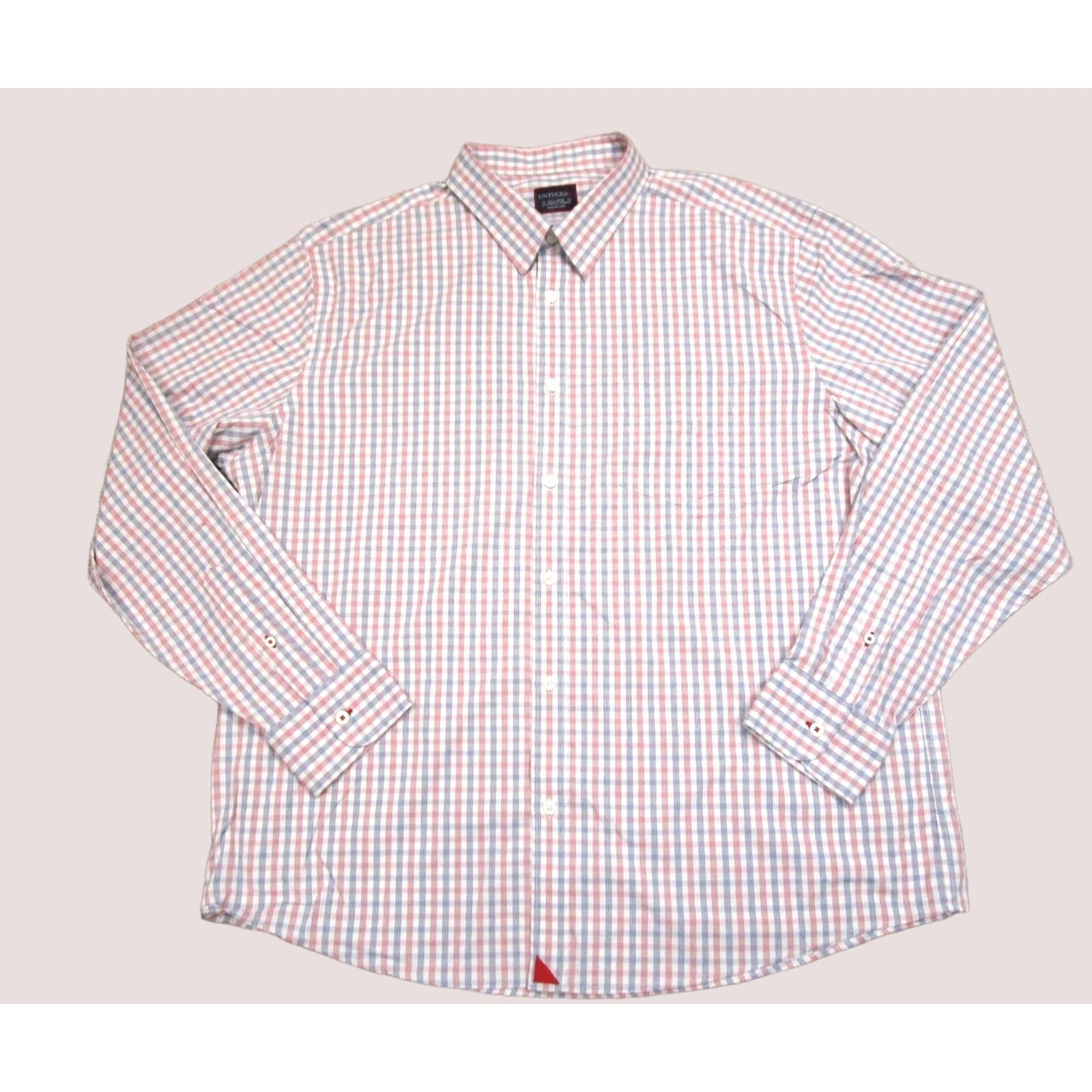 UNTUCKit UNTUCKit Shirt Men 2XL White Check Performance Button Up Long Sleeve Stretch Shirt Size US XXL / EU 58 / 5 - 1 Thumbnail