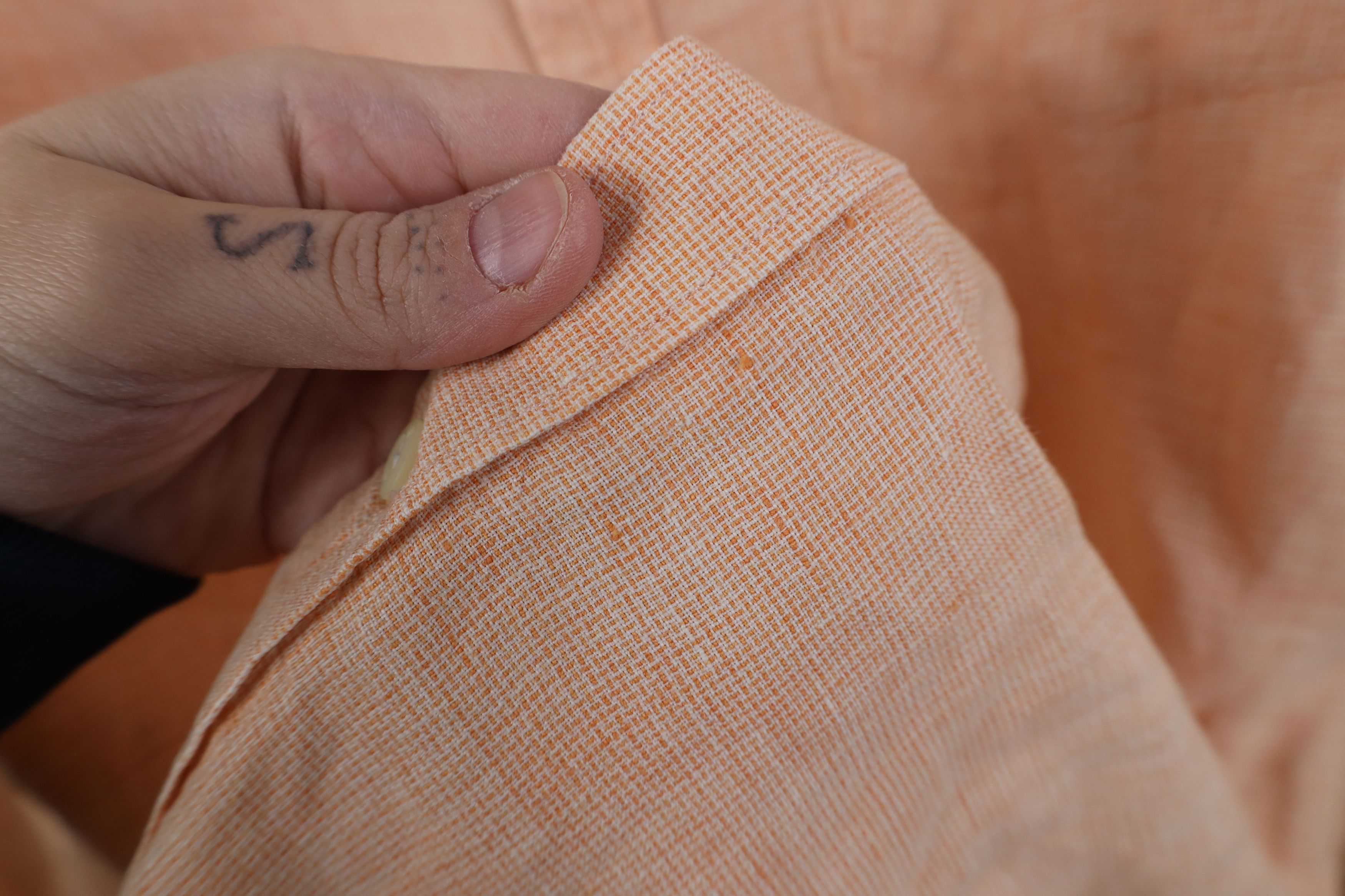 Banana Republic Banana Republic Linen Knit Collared Button Down Shirt Orange Size US XL / EU 56 / 4 - 8 Thumbnail