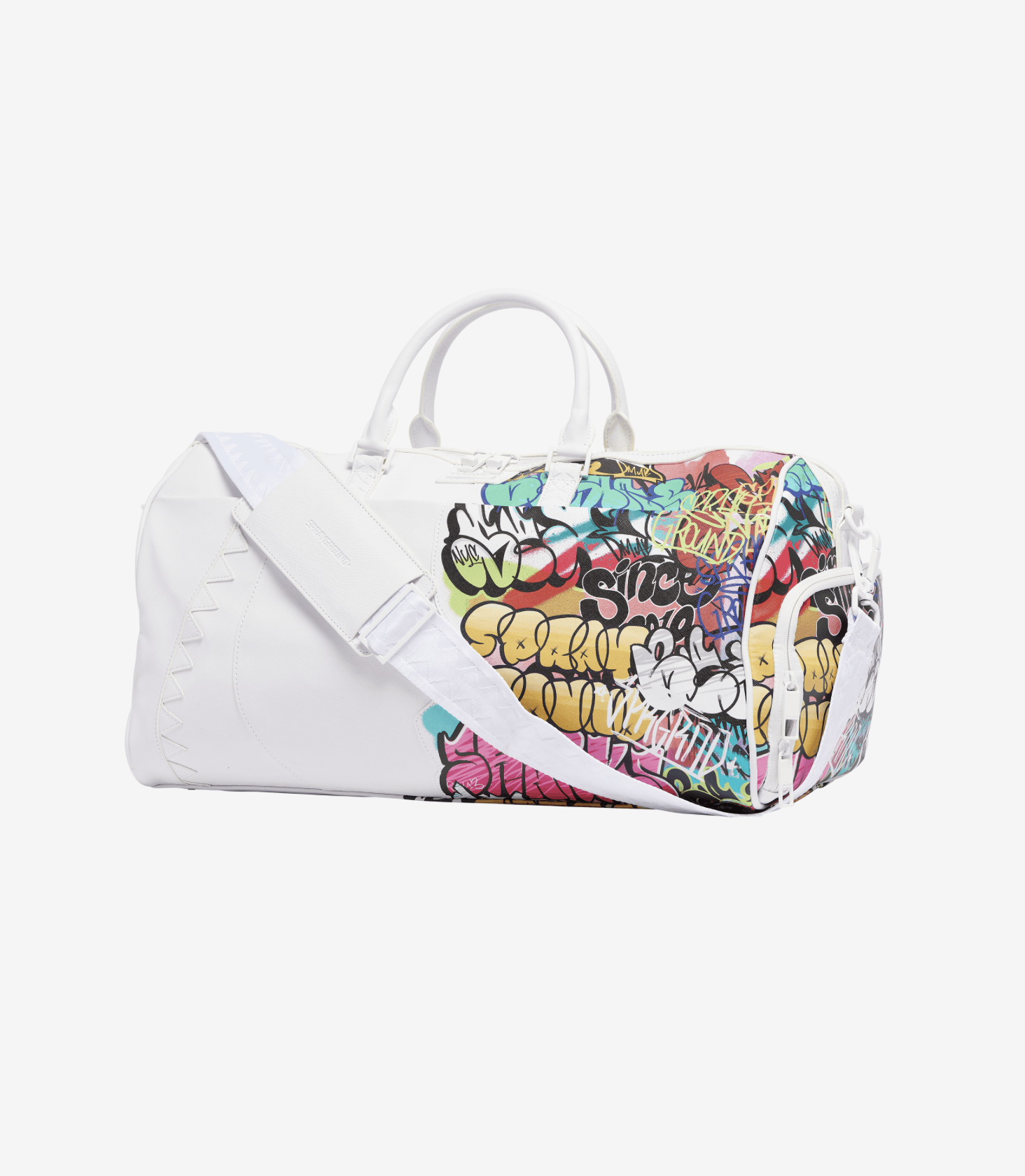 image of Hype x Sprayground Halfgraff Duffle in White, Men's