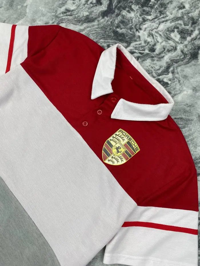 Porsche Design Vintage Porsche Polo Shirt Big Logo Size US L / EU 52-54 / 3 - 2 Thumbnail