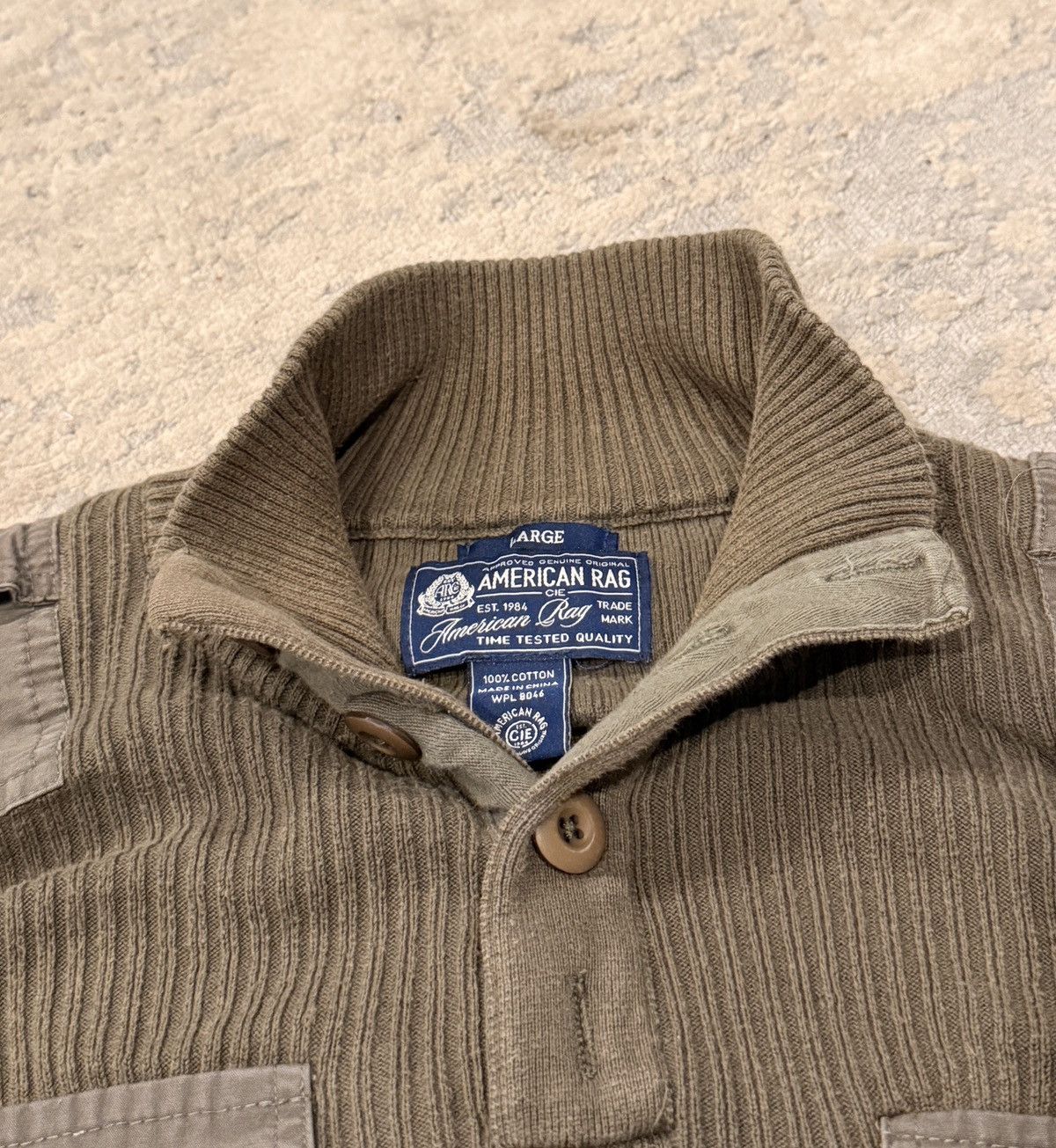 American Rag American Rag Cie Military Style Ribbed Knit Utility Sweater Size US L / EU 52-54 / 3 - 3 Thumbnail