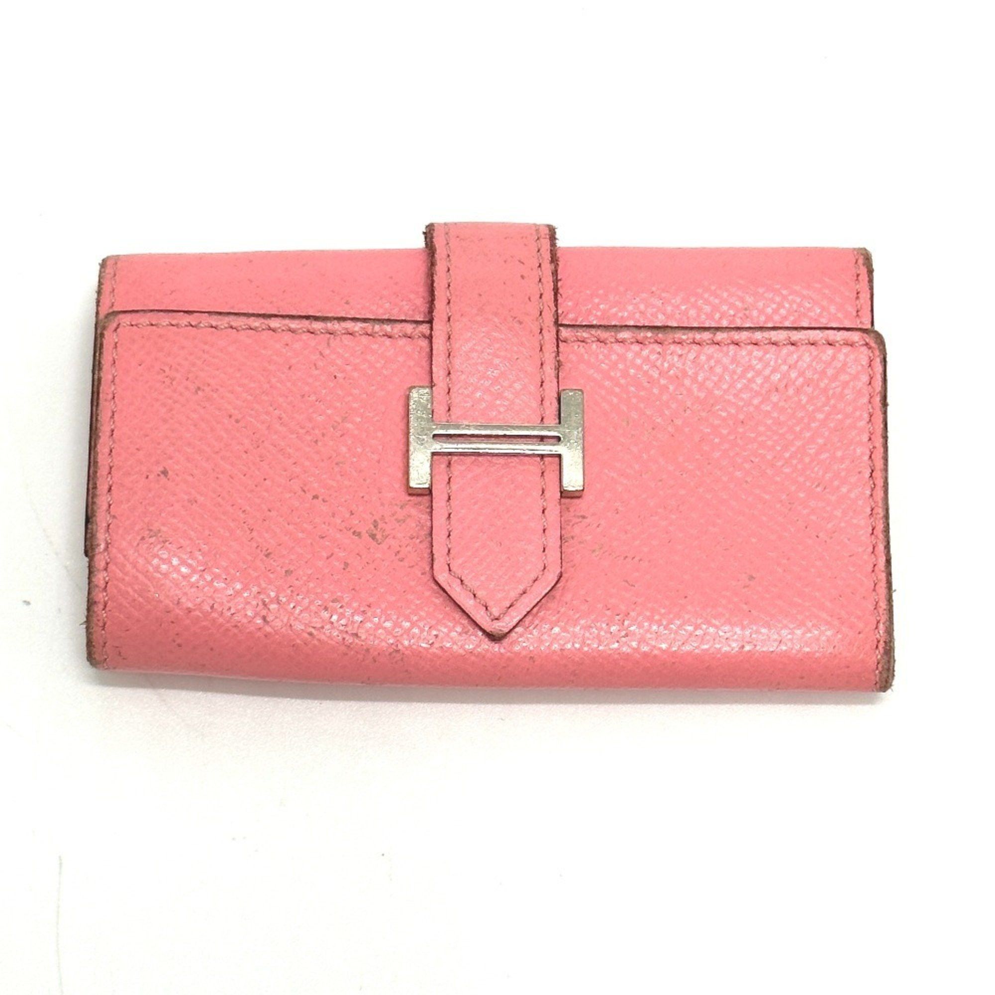 Hermes HERMES Bearn 4-ring key case with H hardware, Epsom leather, women's, rose confetti, pink Size ONE SIZE - 1 Thumbnail